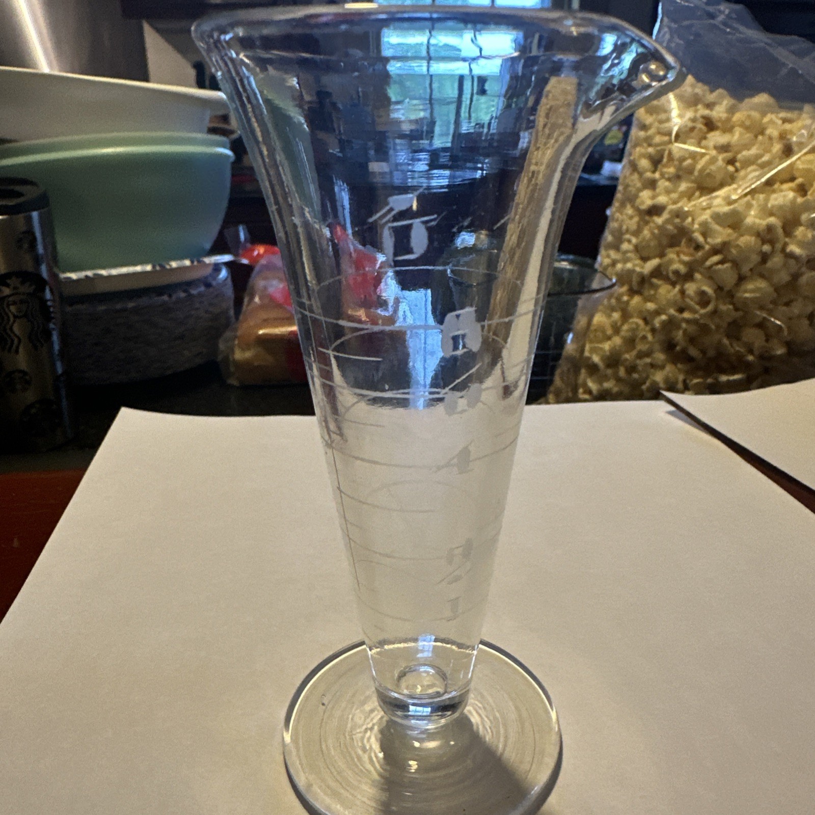 A Pharmacy Glass Graduate 8 Fluidrachms And One Fluidounce.