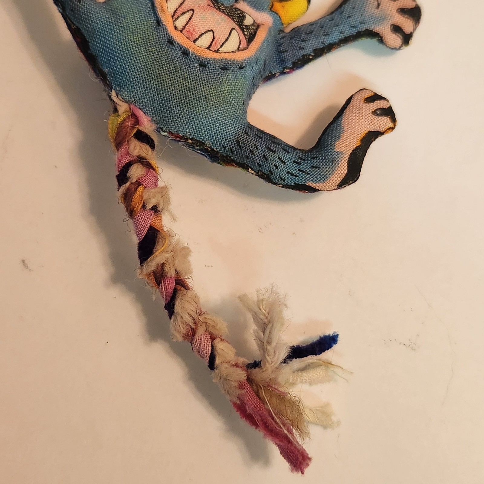 Vintage Hand Made ” Prozac Day ” Cloth Stuffed Goblin Monster Googley Eyes Pin