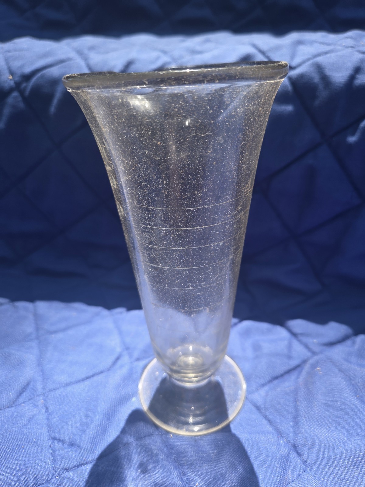 Vintage Glass Graduated Apothecary Measuring Cylinder 4 oz with Etched Markings