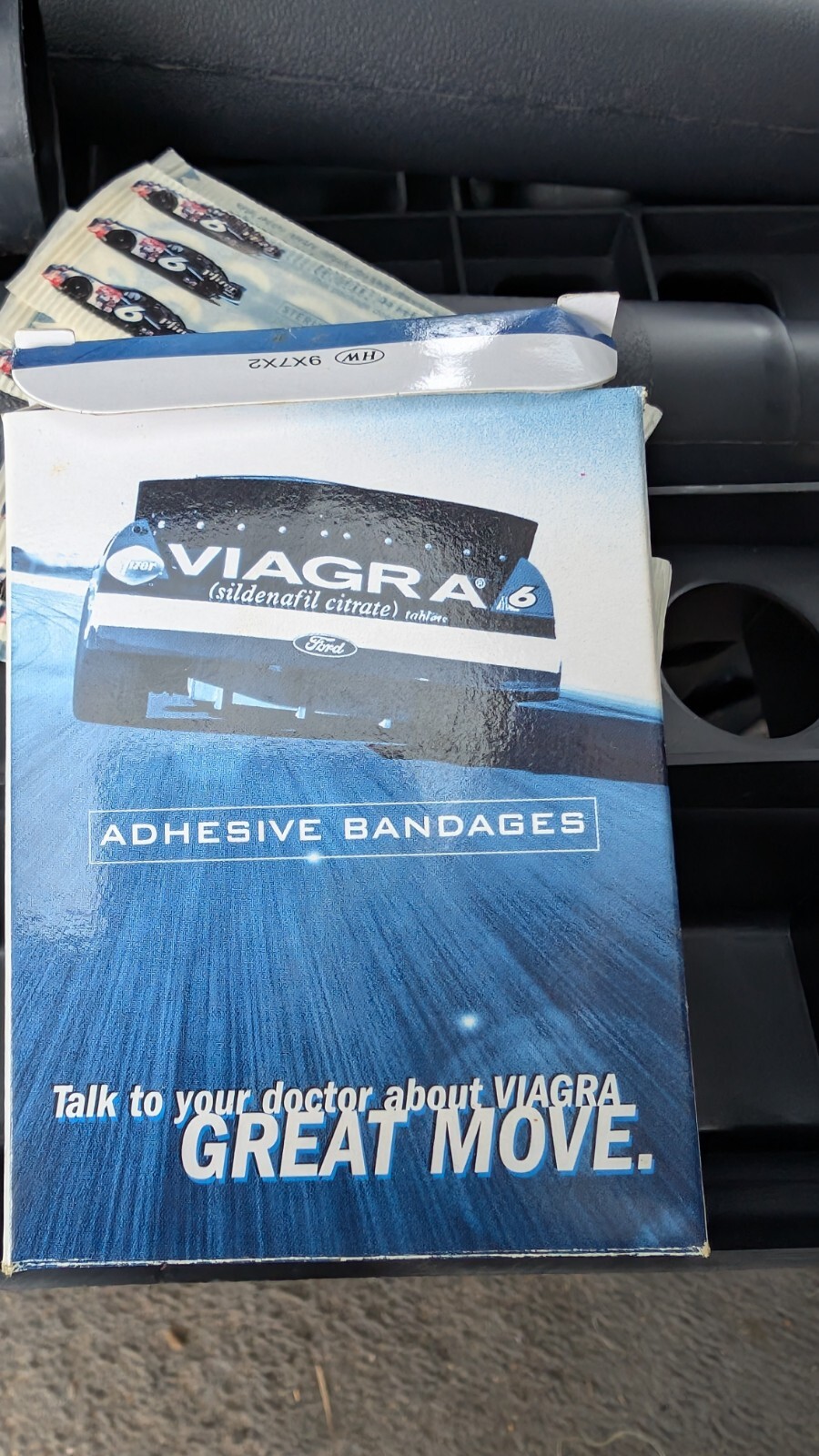 Vintage Viagra – Bandages in Original Box – Gag Gift Pfizer Drug gift – NASCAR 6