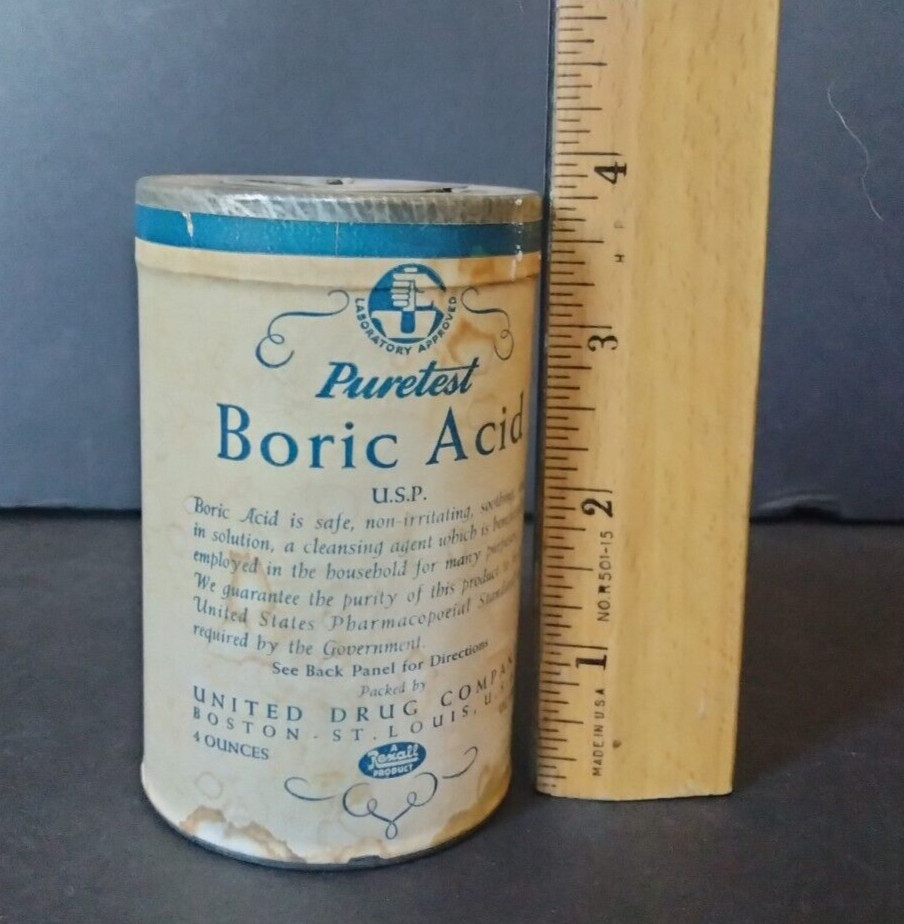 Vintage Puretest Tin Container United Drug Company Rexall Products