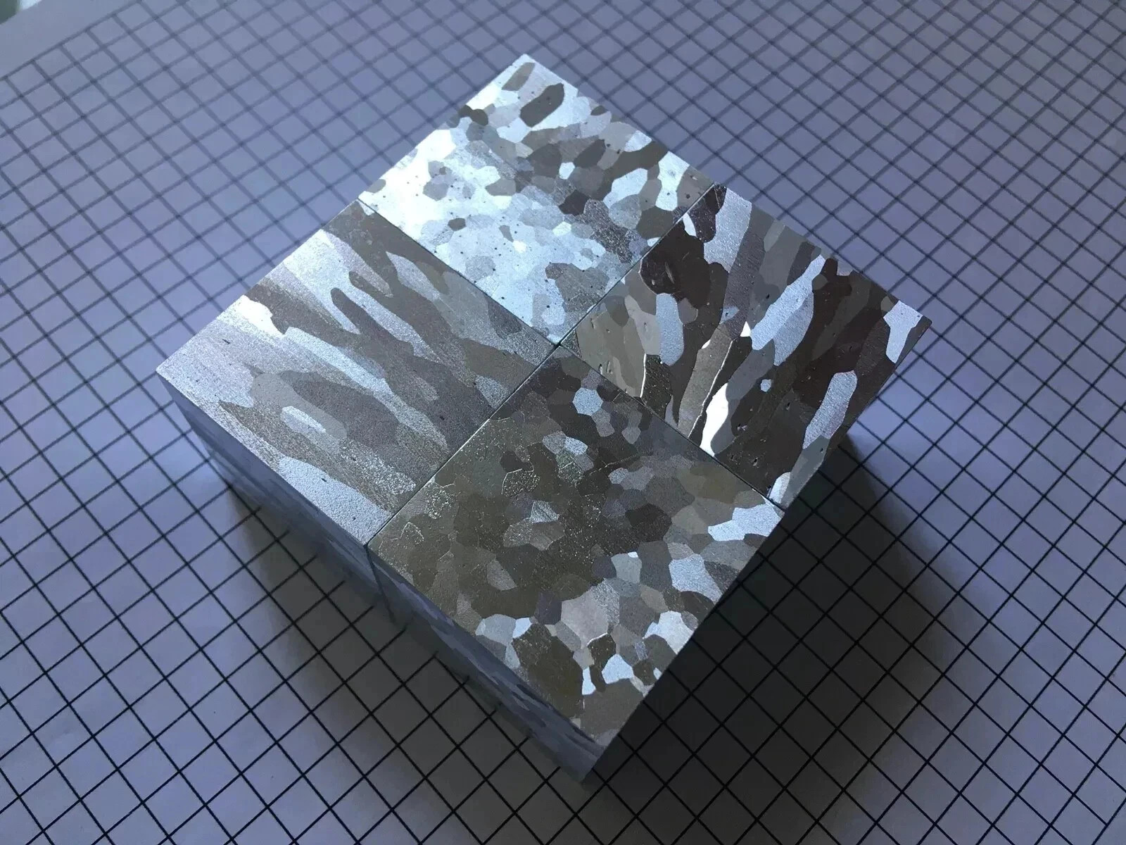 Aluminium cube etched crystal periodic table Aluminum element collection