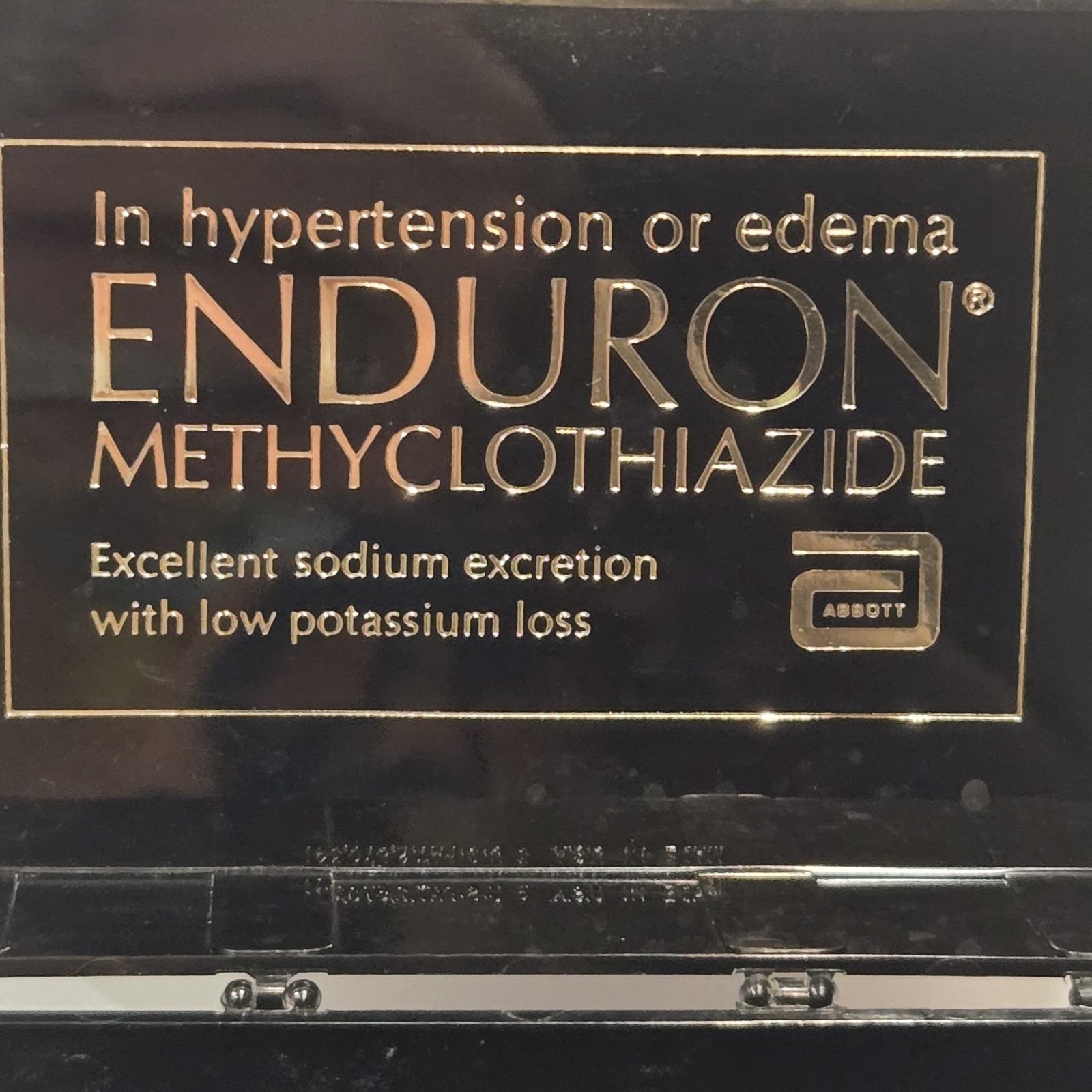 Vintage Abbott Enduron Methyclothiazide Pharmacy Advertising Display Box Medical