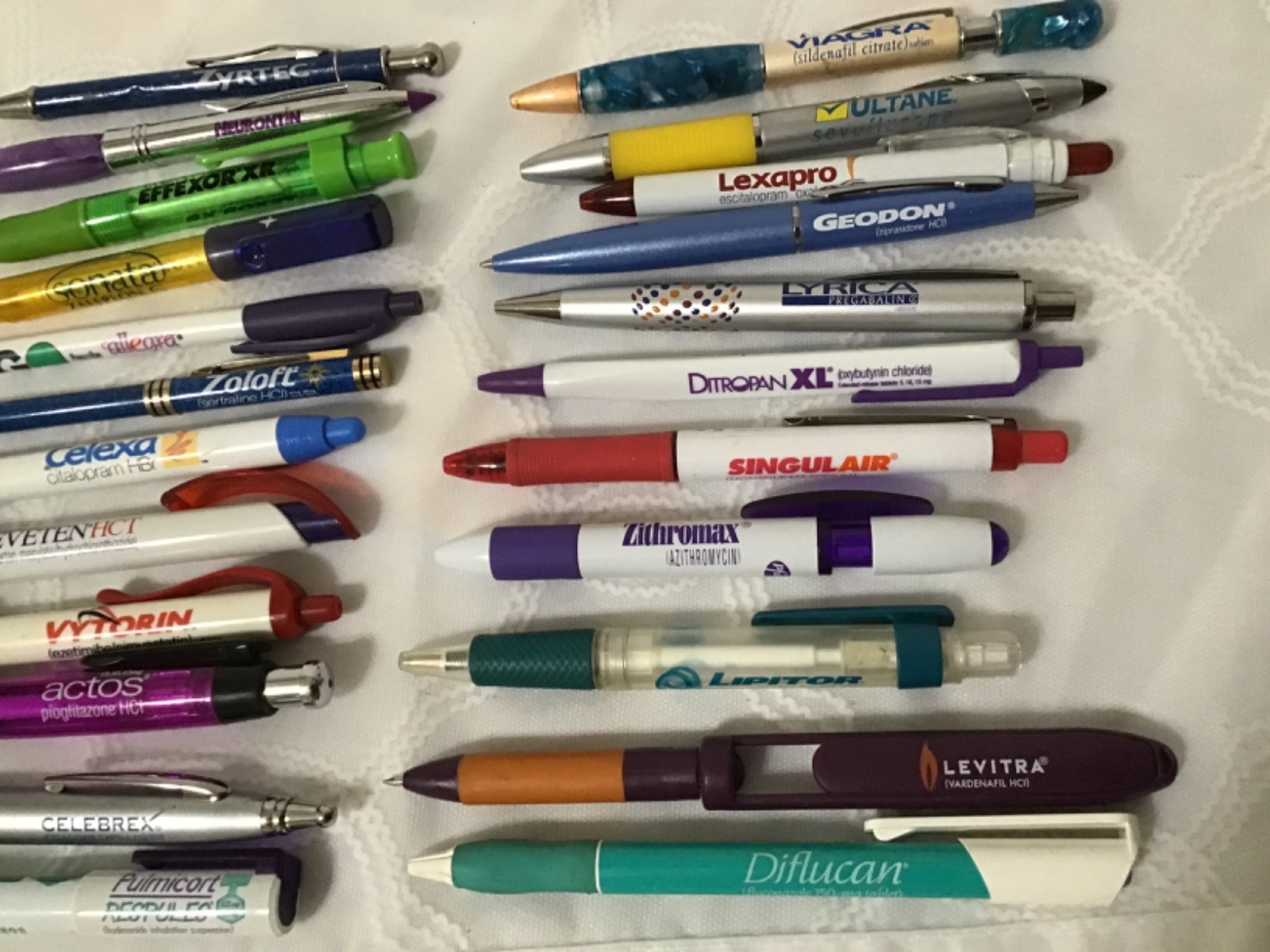 Pharmaceutical drug rep promo advertising ballpoint pens, X23