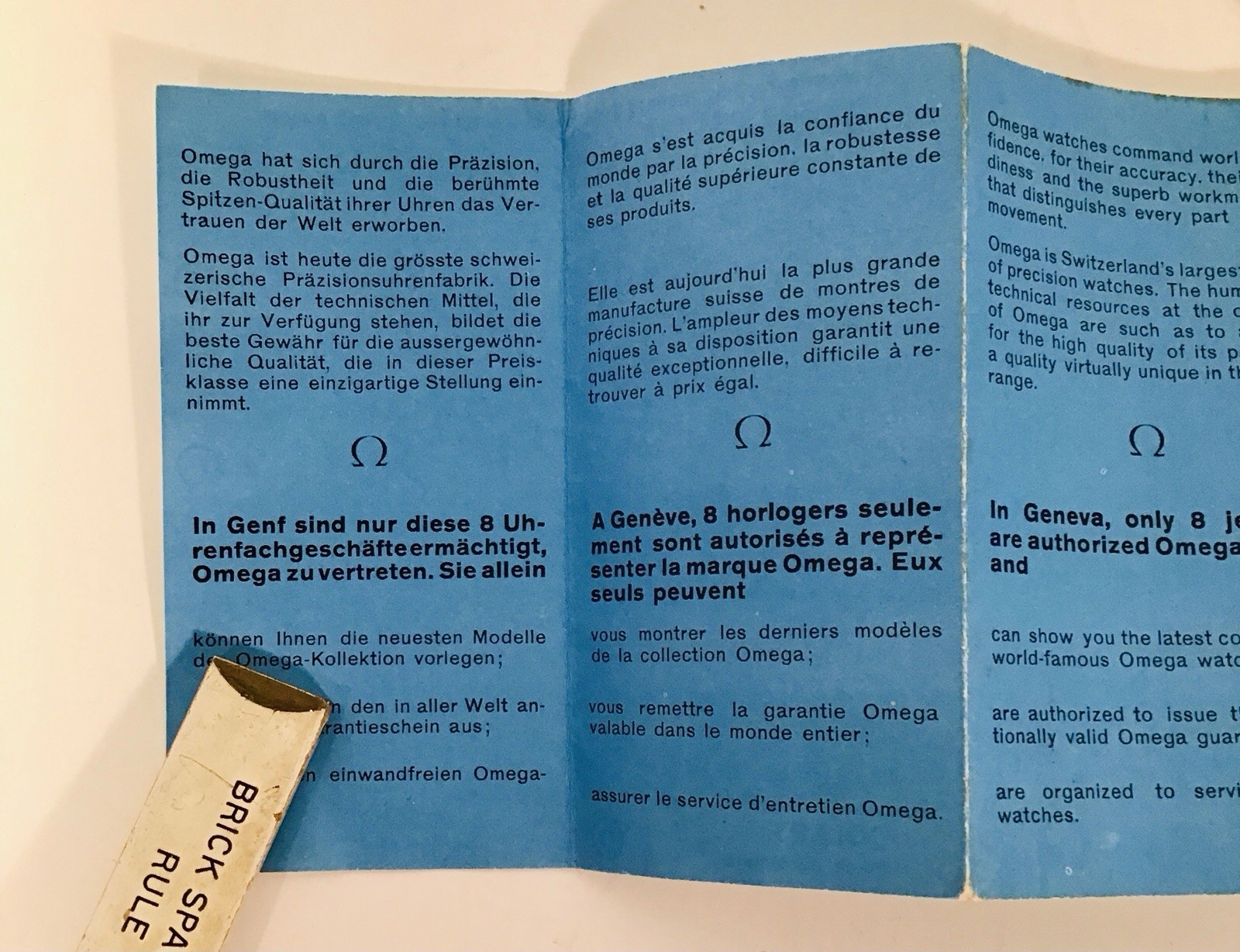 Vintage Omega Watch Promotional Soap W/Pamphlet Geneva Swiss Switzerland