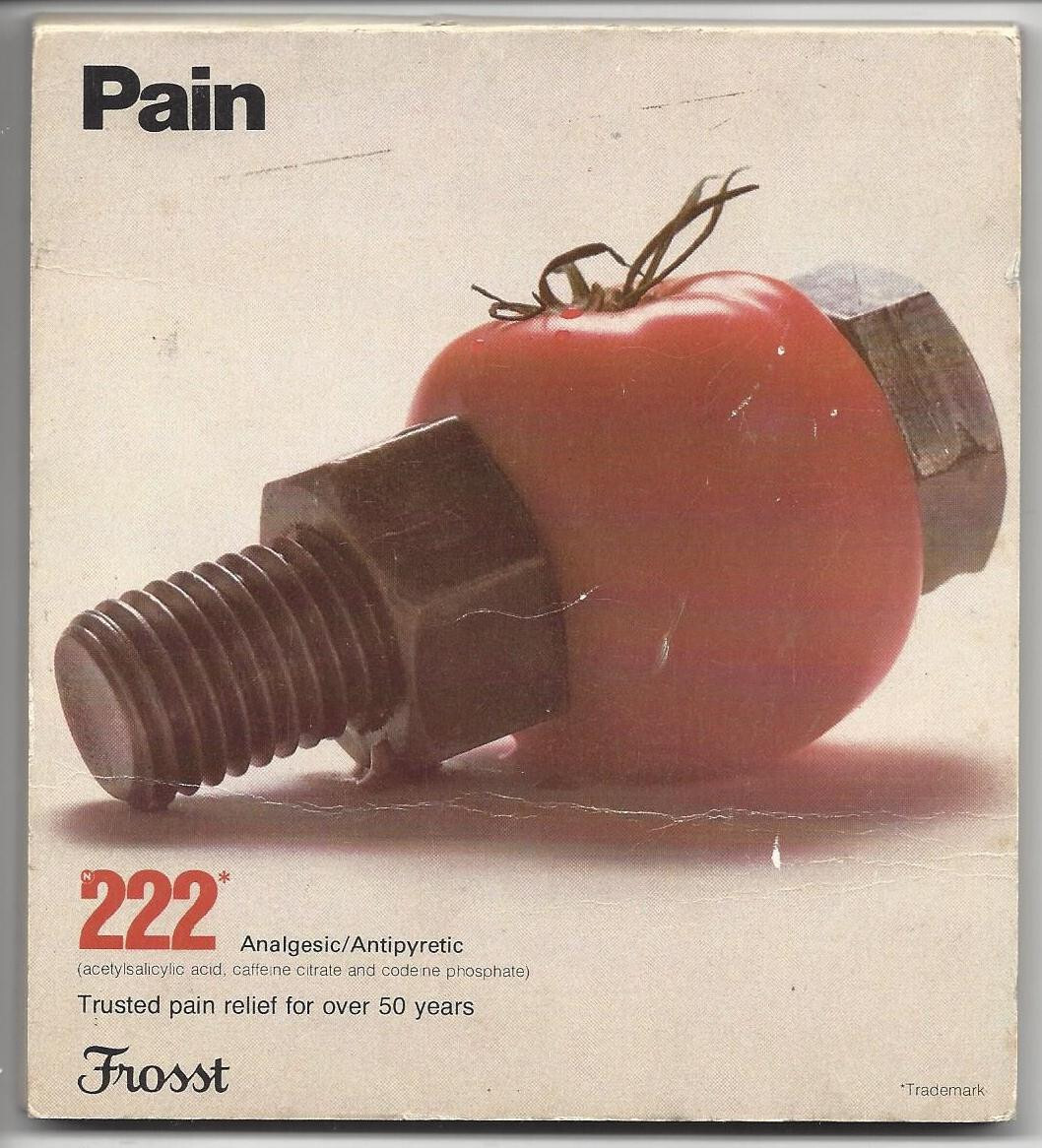 very rare Charles E. Frosst 222 ‘Pain’ promo Notepad 1978 Canada Pharmaceuticals