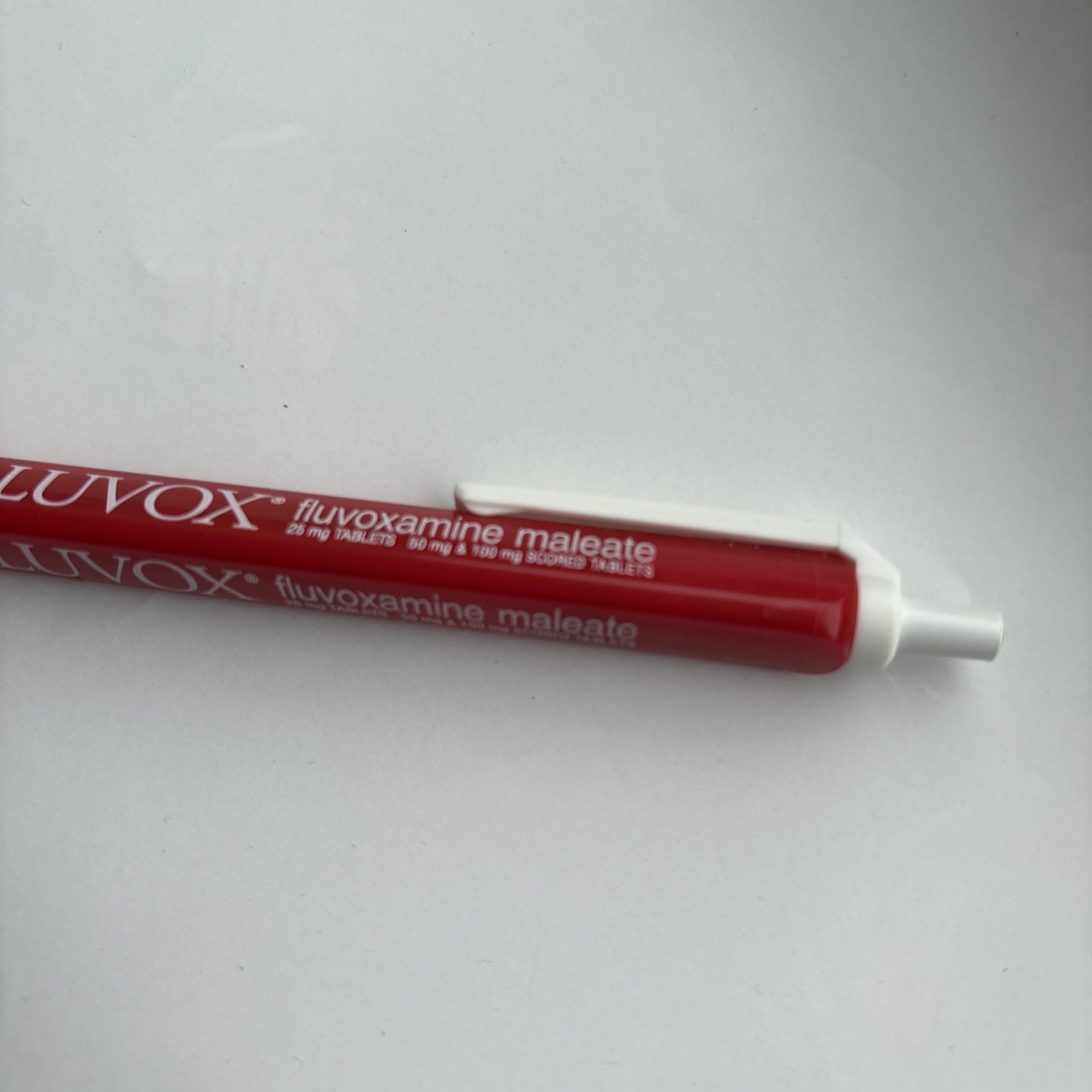 VTG Ballpoint LUVOX Pharma Promo Advertising Triangular Pen Red