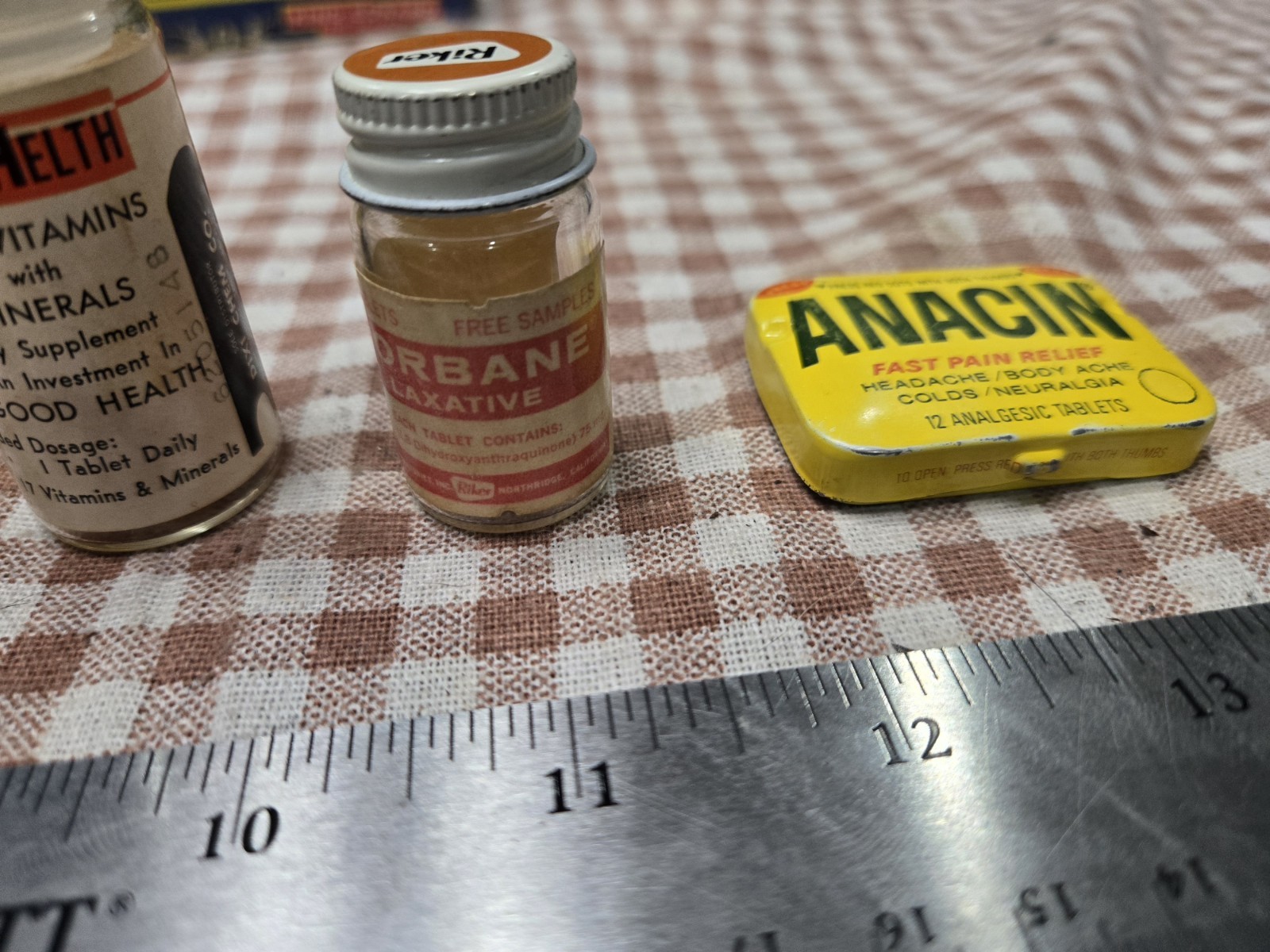Vintage Medical & Apothecary Advertising Lot – Band-Aid Tin, Anacin, Riker…
