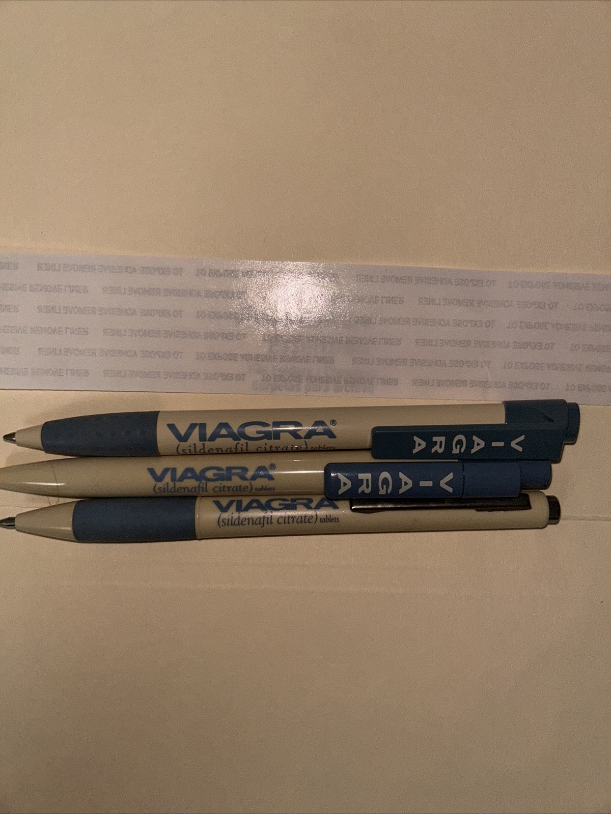 Lot Of 3 Different VIAGRA PLASTIC PENS, DRUG REP. Pfizer. Pharmaceutical