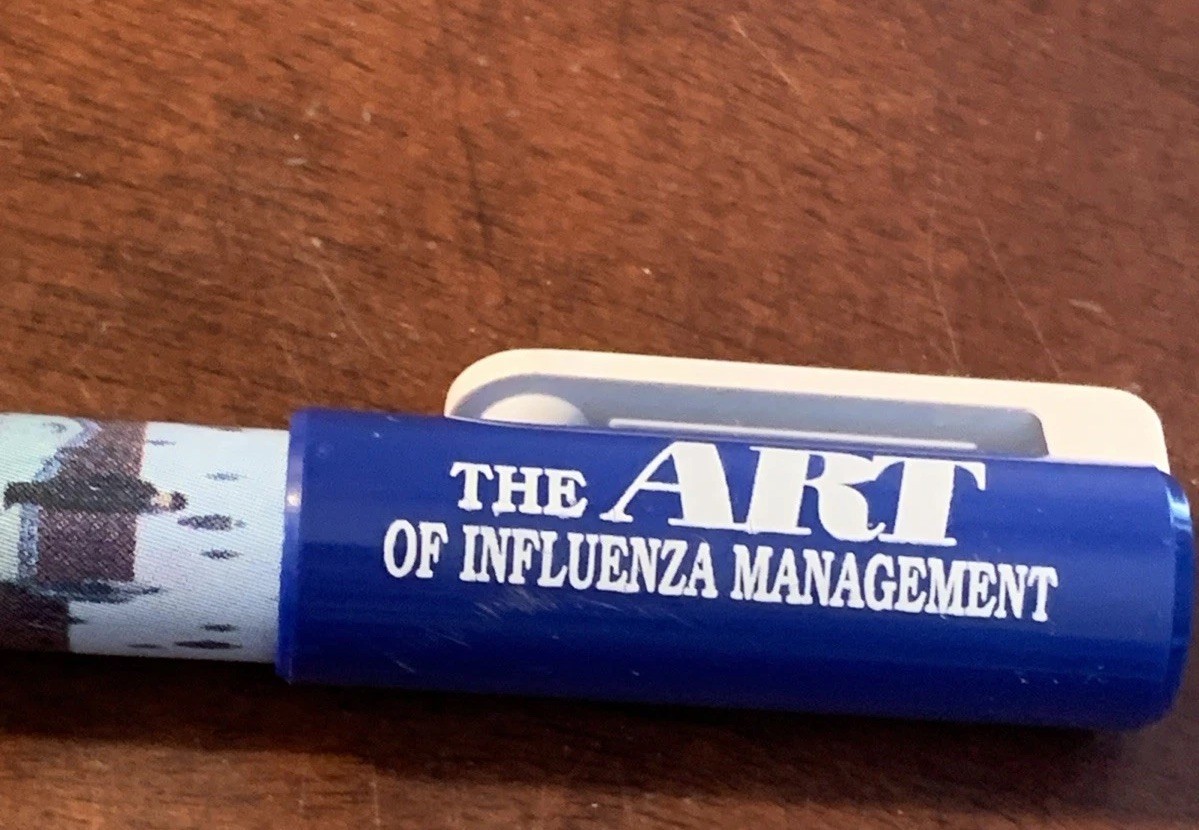 Vintage Roche Pharmaceutical Art Of Influenza Management Pen-works