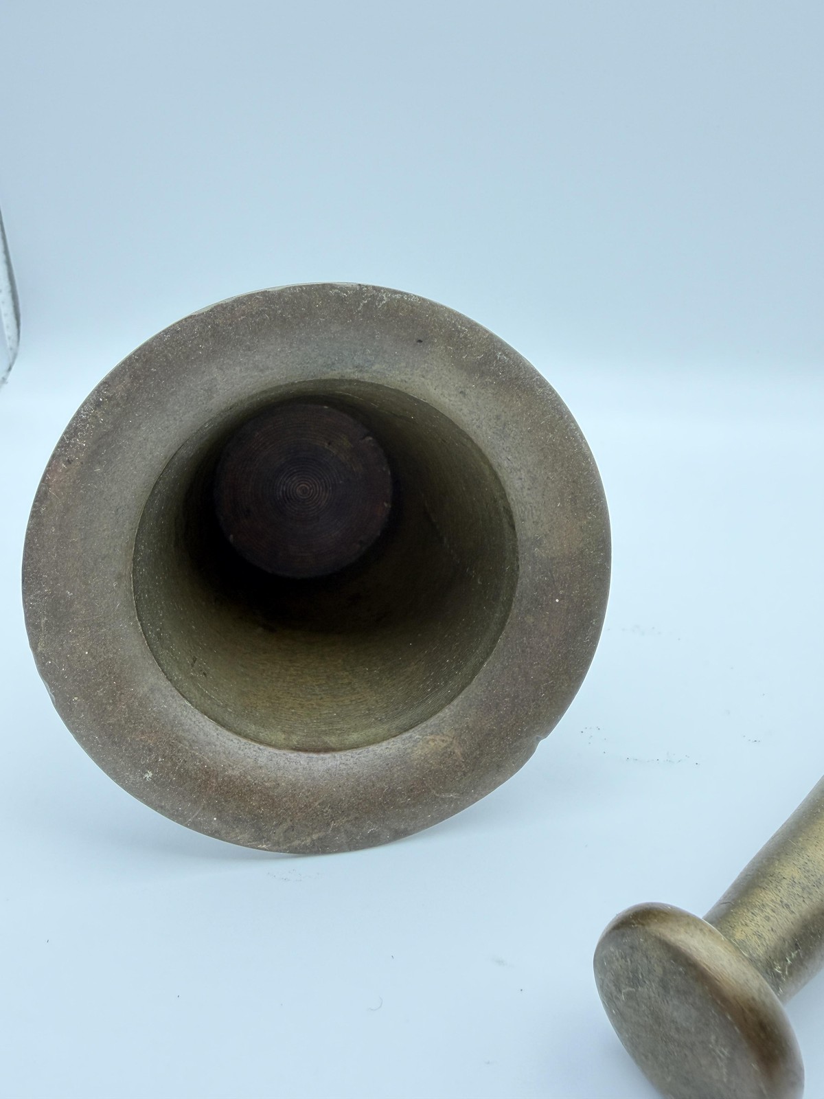 Brass Mortar and Pestle Apothecary Herb Spice Grinder Embossed Eagle Crest