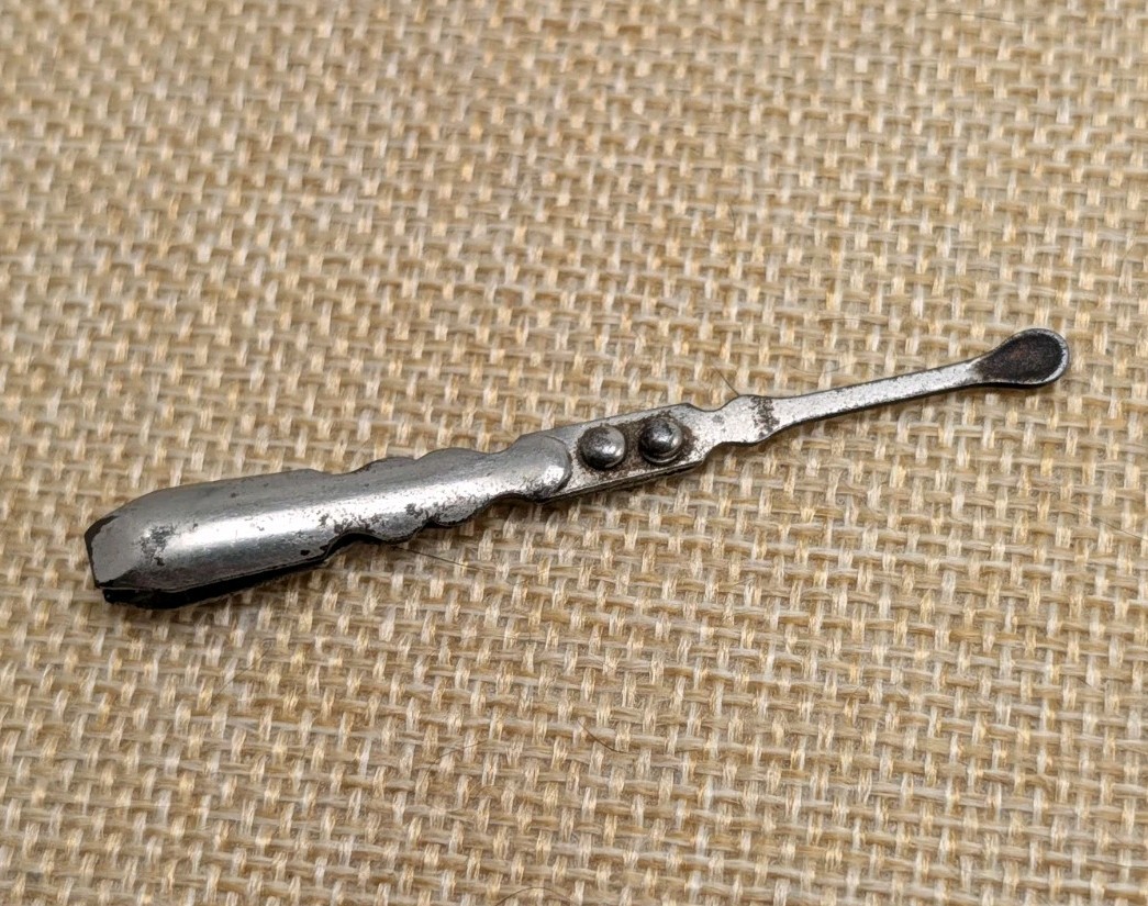Vintage Silver Tone Measuring Spoon Tweezer End Pharmacy Pharmaceutical