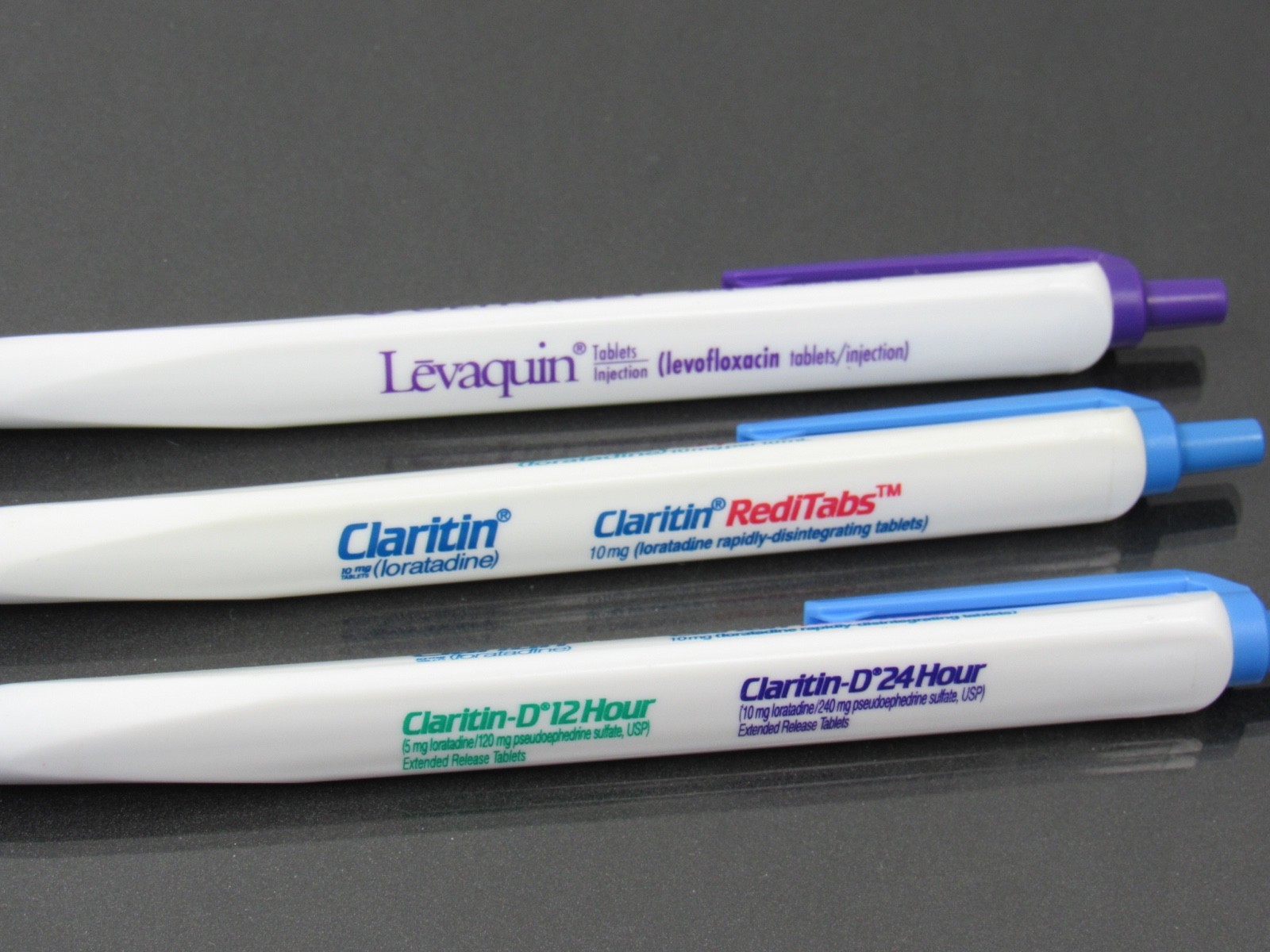 Claritin Levaquin Ditropan PENS Drug Rep Pharmaceutical Triangular Lot of 3