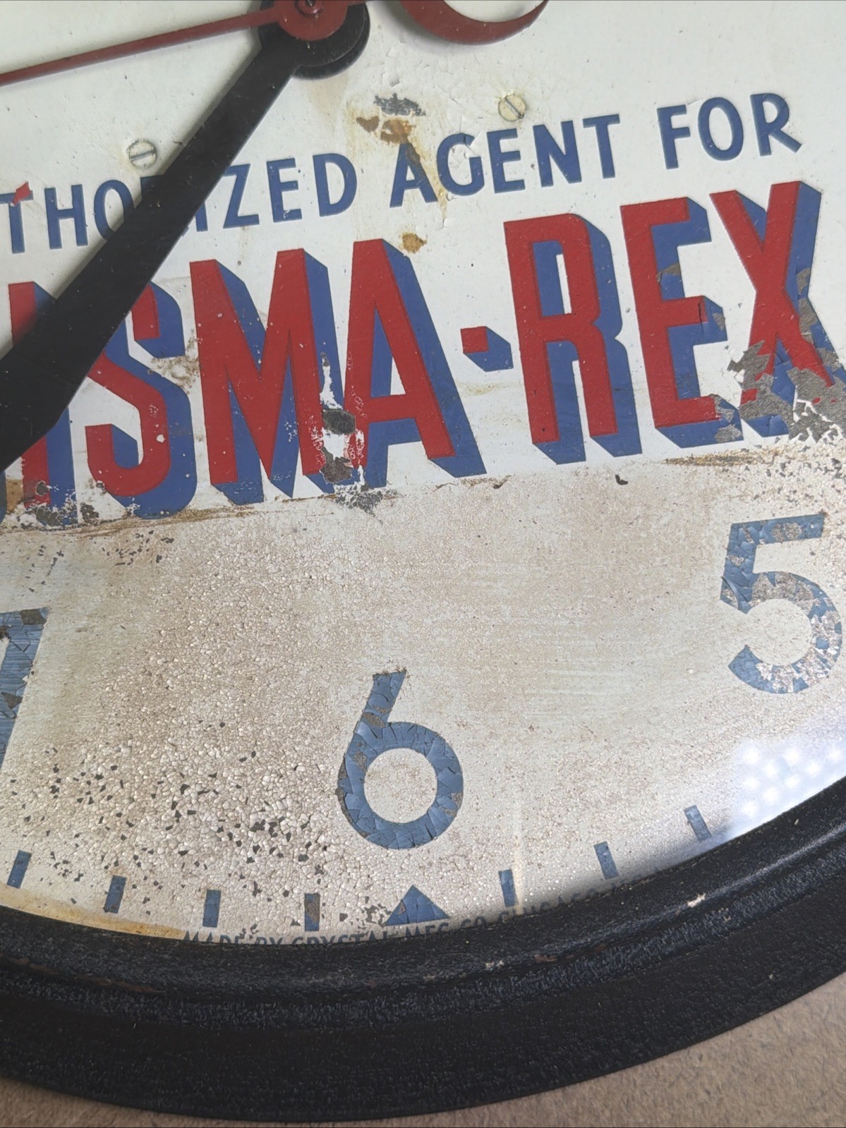 VTG Rexall Drug Store Authorized Agent For BISMA-REX 14” Crystal Clock READ!