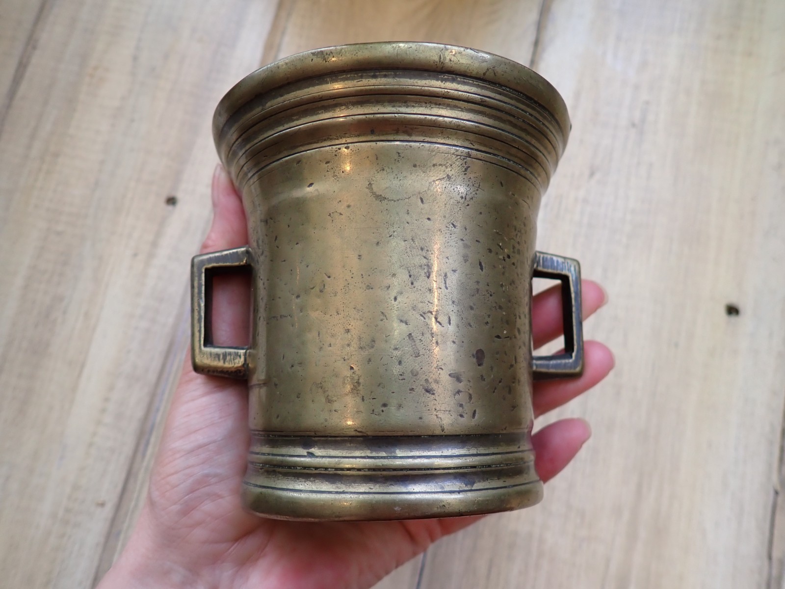 Antique Bronze Apothecary Mortar with Handles 18th C or Earlier Great Patina!