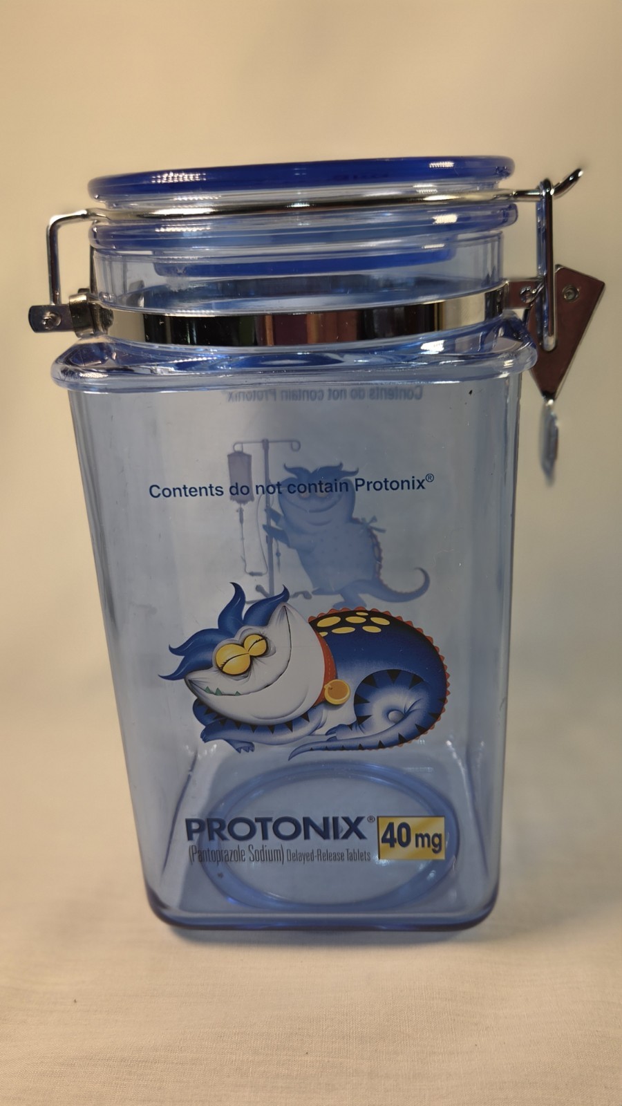 Protonix Pharmaceutical Advertising Cannister And Bean Bag Plush
