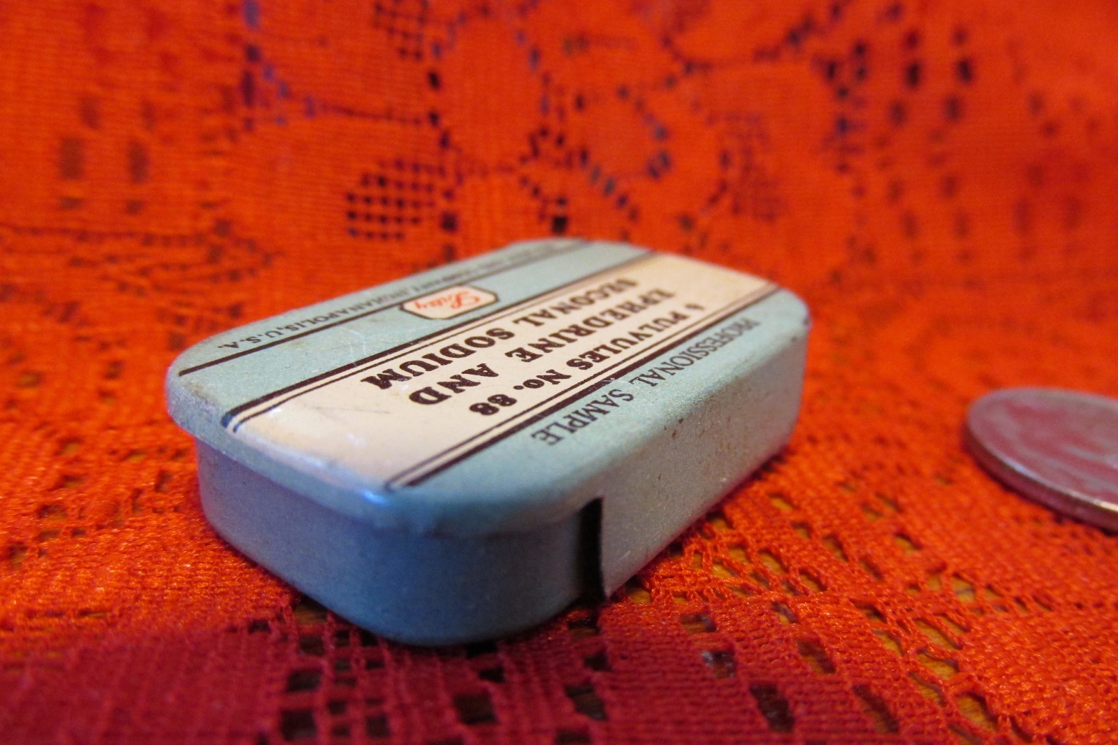 Ephedrine & Seconal Sodium Professional sample Vintage tin Lilly & Co. USA