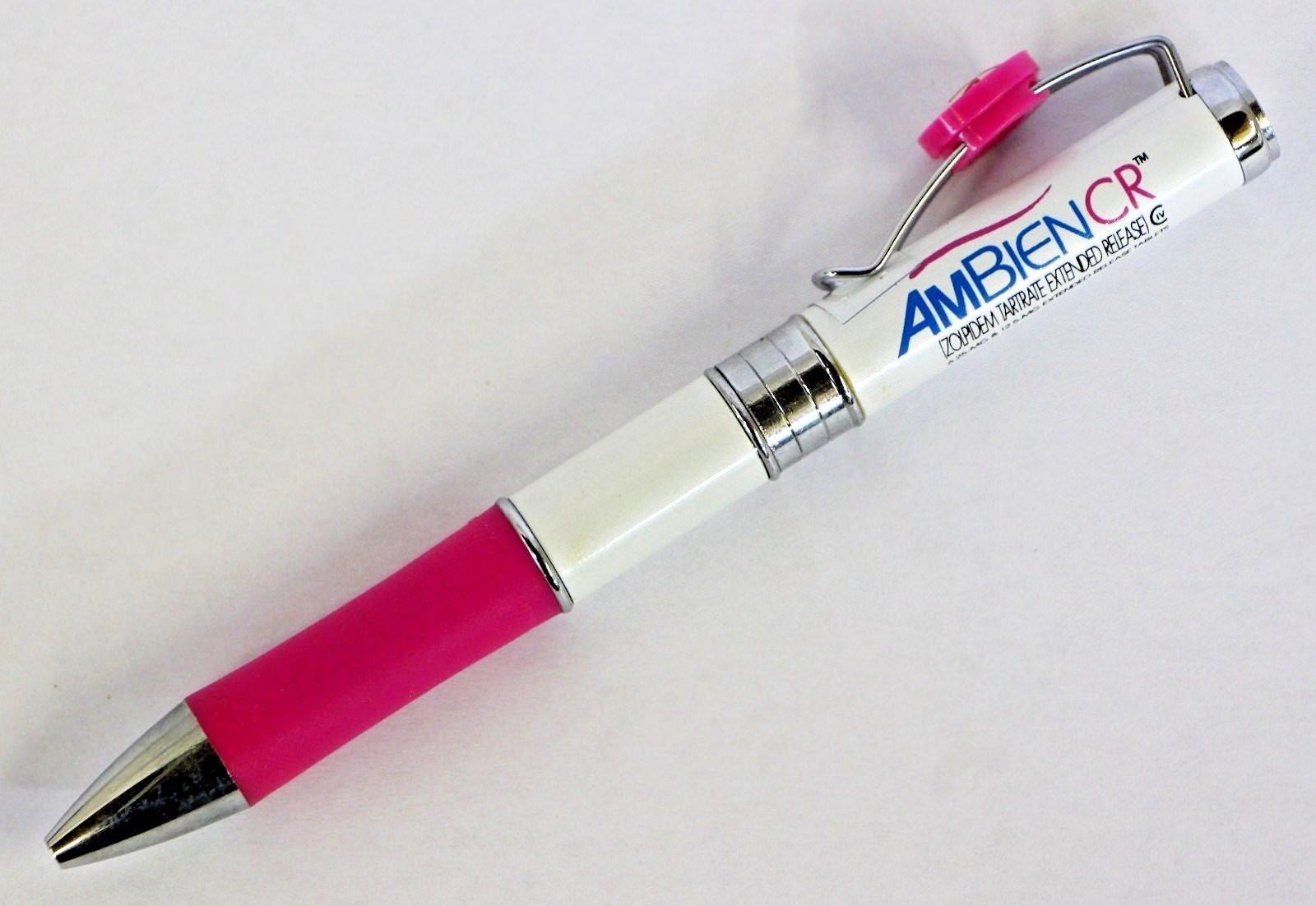1 Pink Ambien CR Drug Rep Heavy Metal Wire Clip Slider!