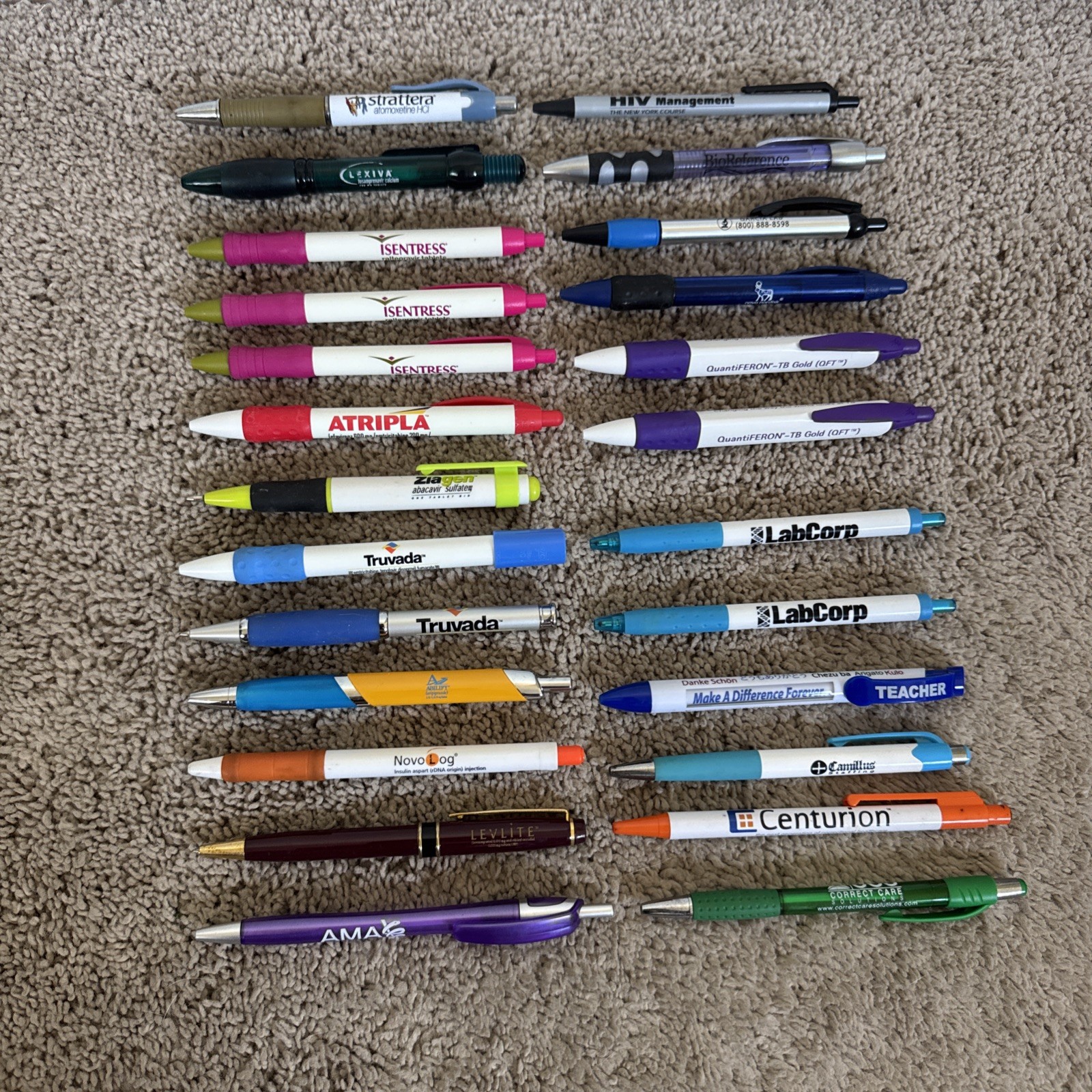 26 – Plastic & Metal Pharmaceutical Drug Rep Pens Medical – Collectible – Rare