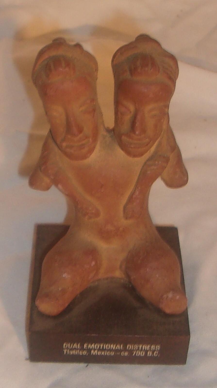 ETRAFON DUAL EMOTIONAL DISTRESS TERRACOTA FIGURE IN GOOD CONDITION