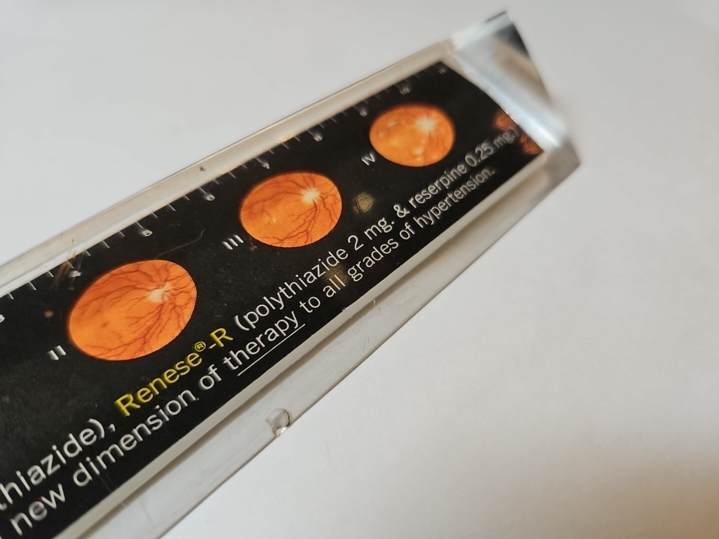 RENESE Pfizer Pharmaceutical Promo Vintage 1964 LUCITE Advertising Ruler