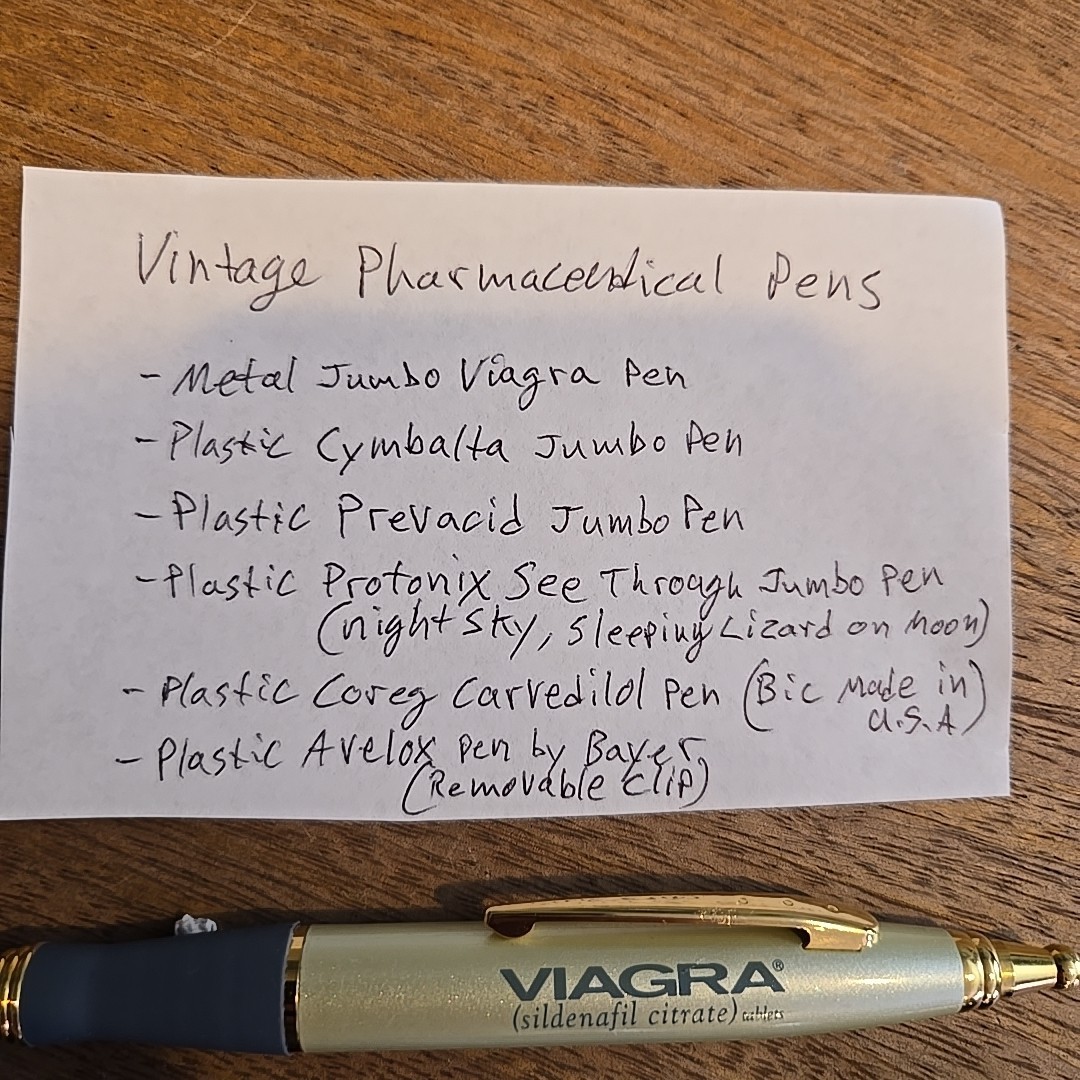 Vintage Pharmaceutical Pens. Lot Of 6. Old So May Not Write.