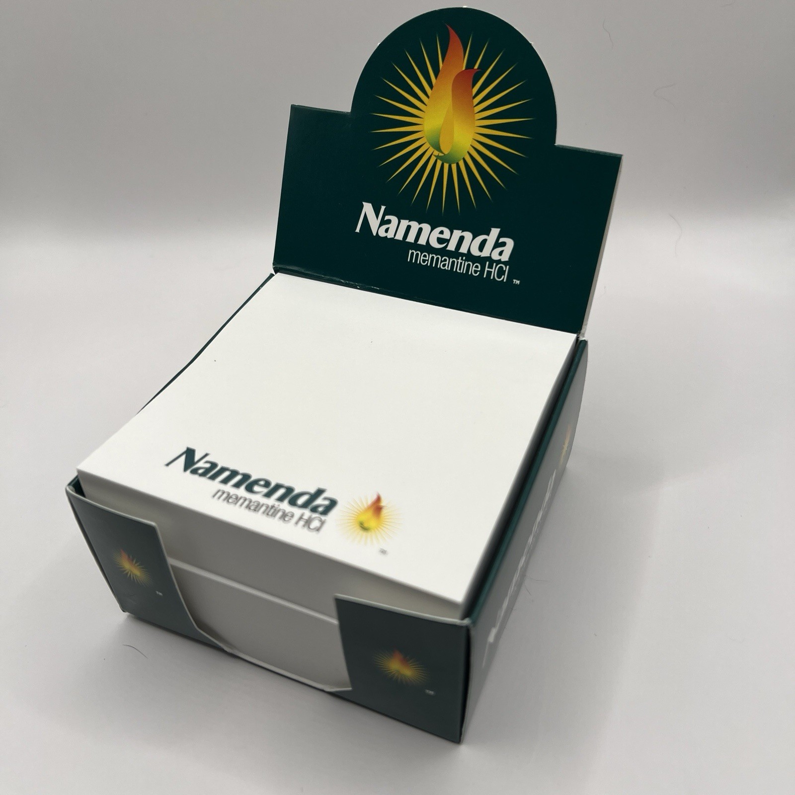 Vintage NAMENDA Pharmaceutical Drug Rep Post-It Note Pad 4”x 4” Cube