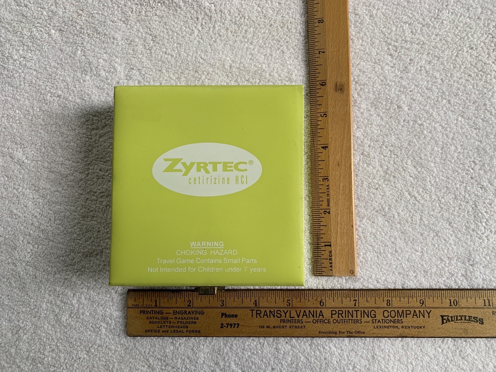 Zyrtec Pharmaceutical Travel Games Set Advertising Promotional Green Case Unused