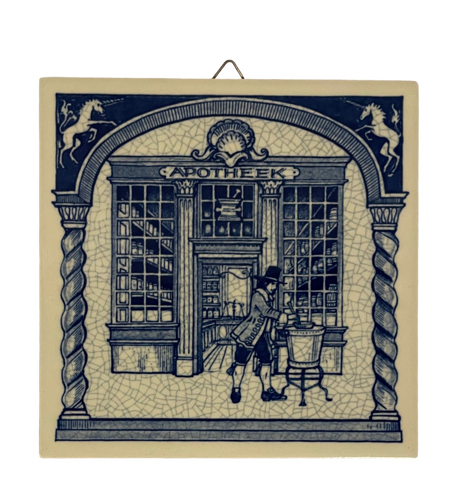 Delft Dutch Holland Burroughs Welcome Apothecary Pharmacist Ceramic Tiles SET 6