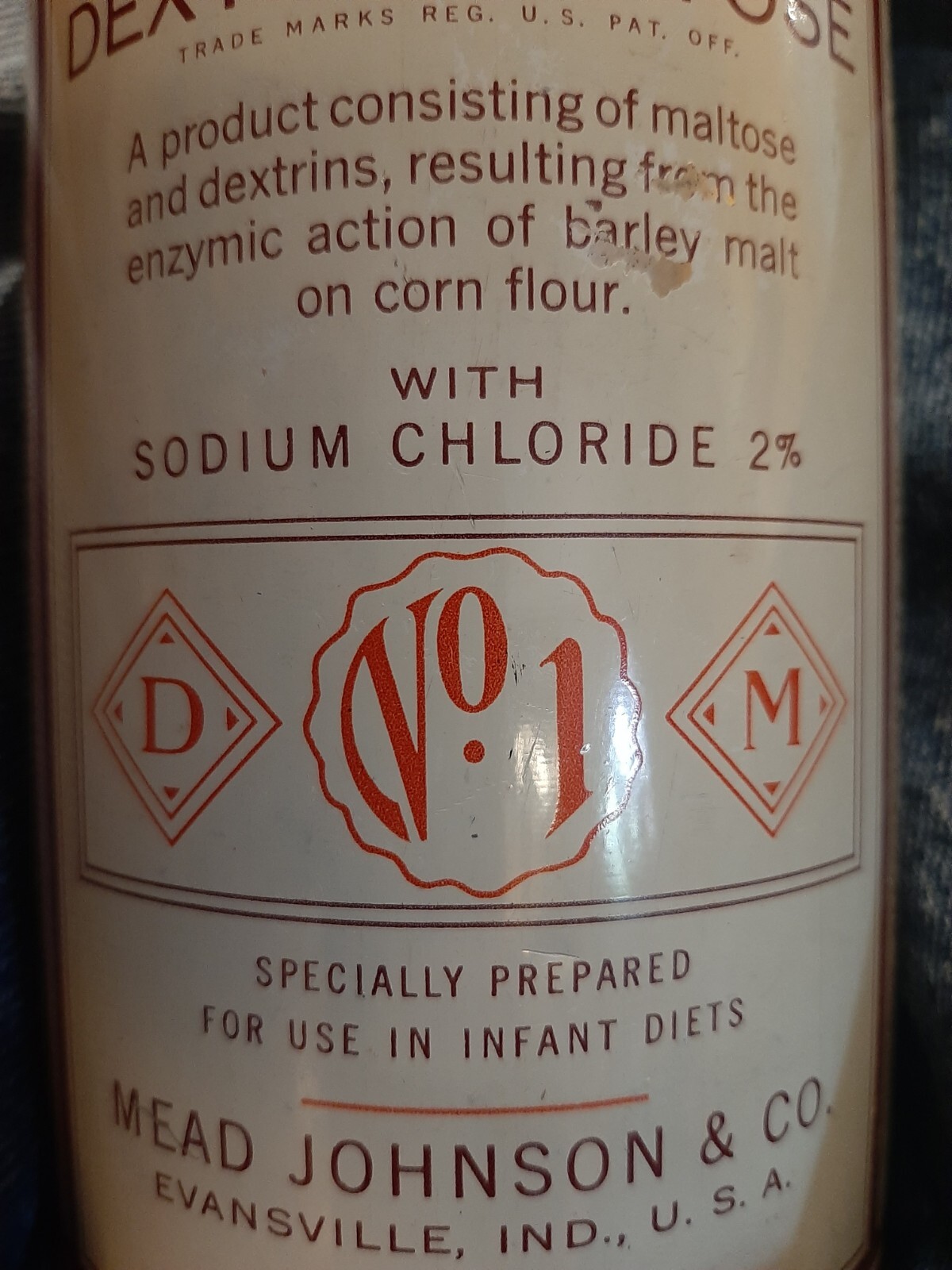 Mead’s Dextri-Maltose Advertising Tin Vtg Baby Formula 1lb. Infant Diet Pharmacy