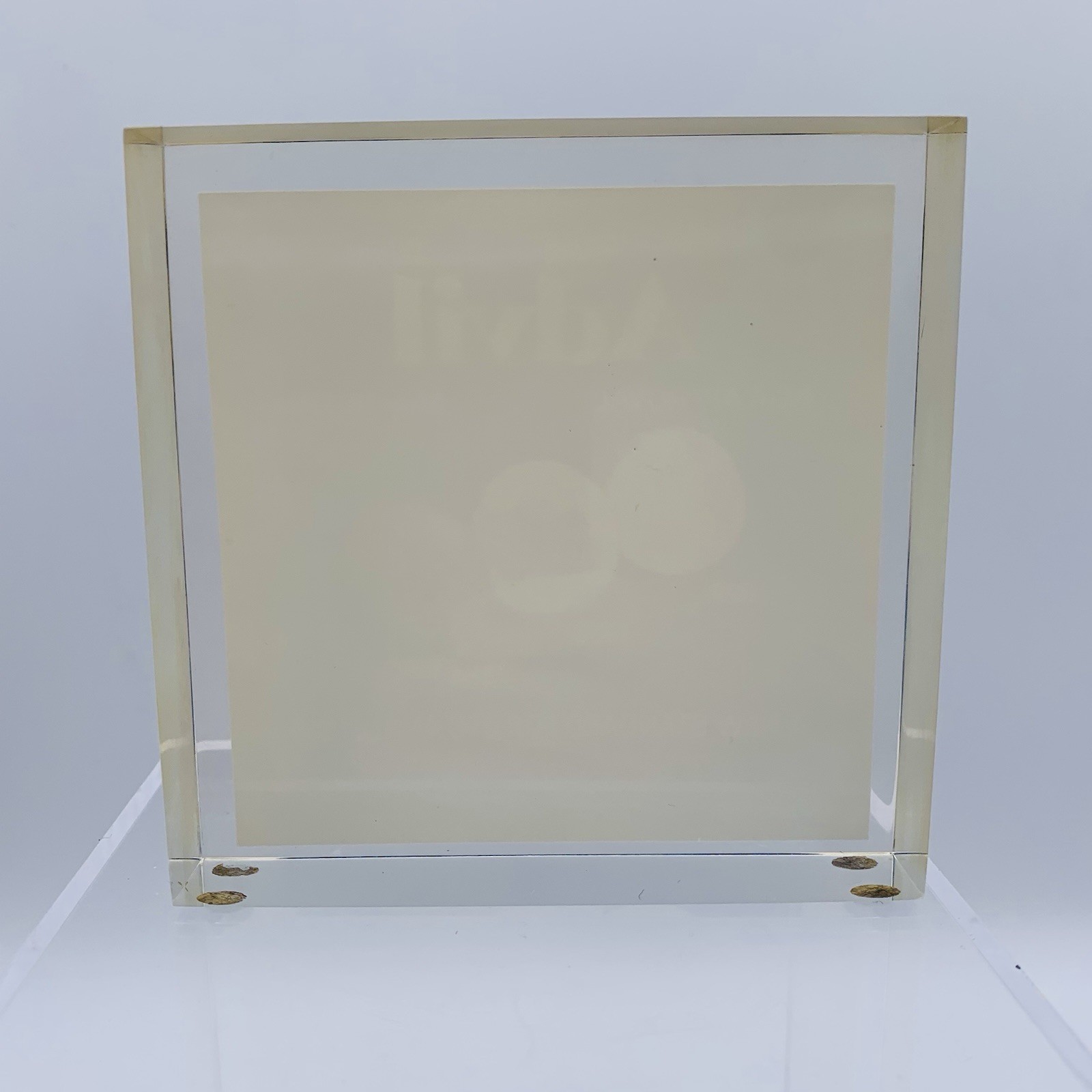 Vintage Advil commemorative acrylic desk plaque Paperweight 1984 Pharmaceutical