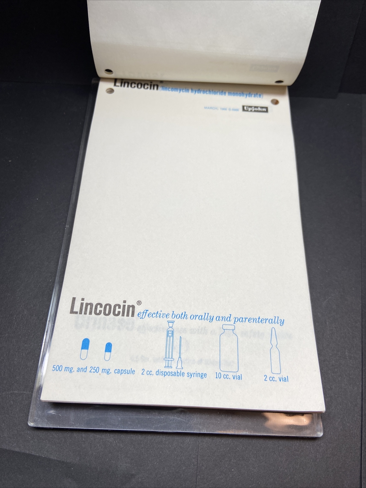 1966 Vtg Advertising Upjohn Dr Script Desk Pad Medrol Medicine Pharmaceuticals