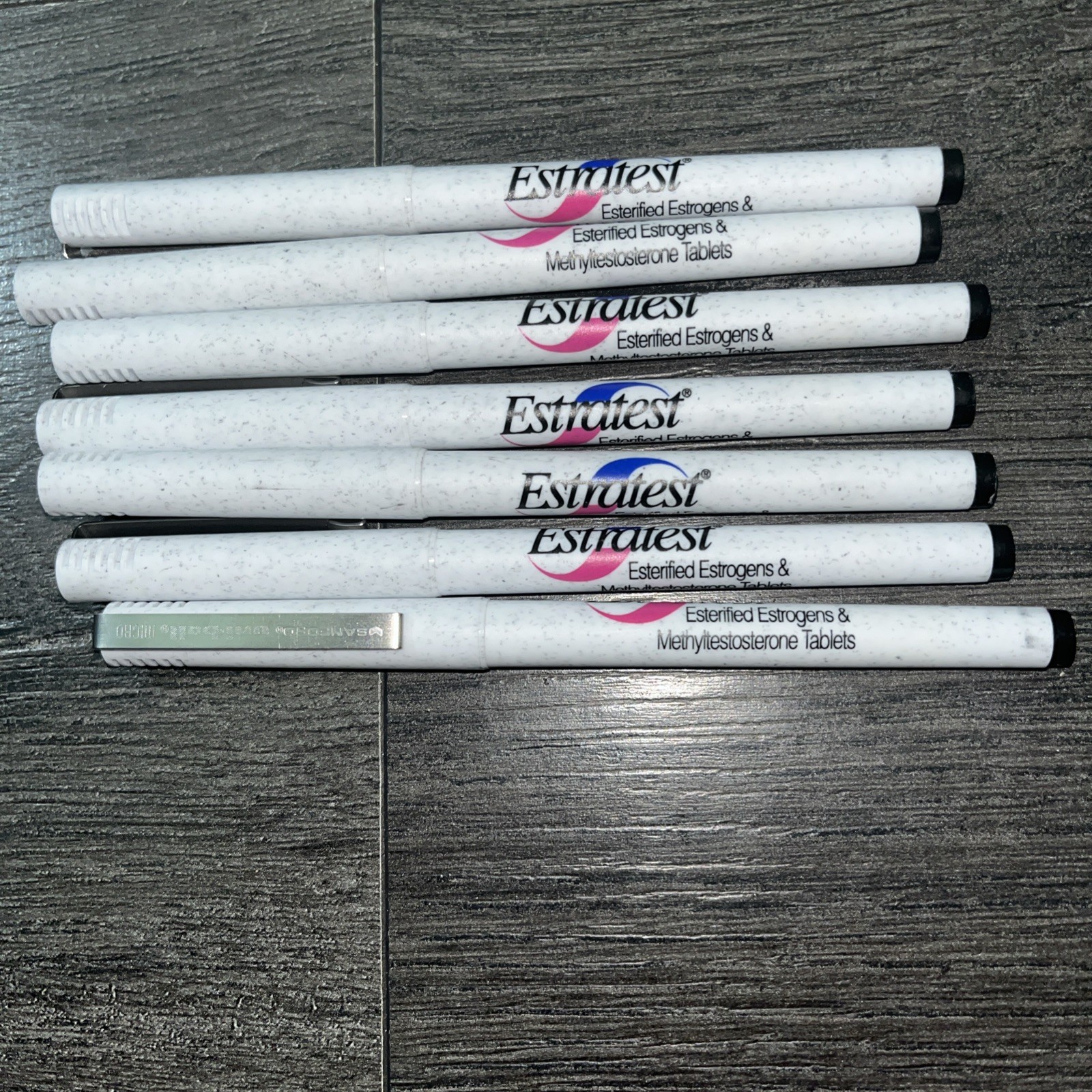 Estratest Lot Drug Pharmaceuticals Black Ink Pen Promo Vintage Pharma