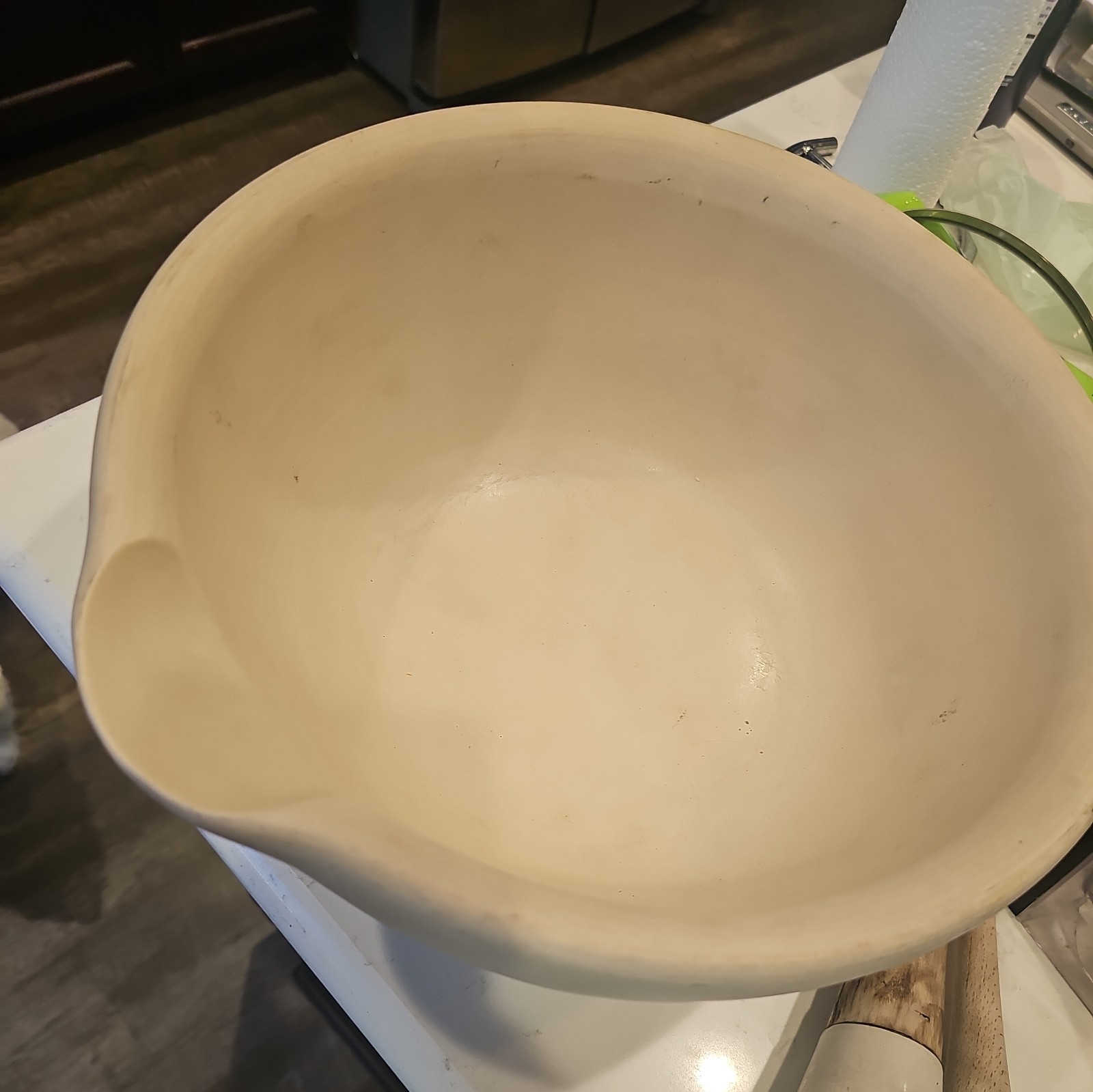 Large Antique Mortar & Pestle, English, Ceramic, Beech, Apothecary, Edwardian