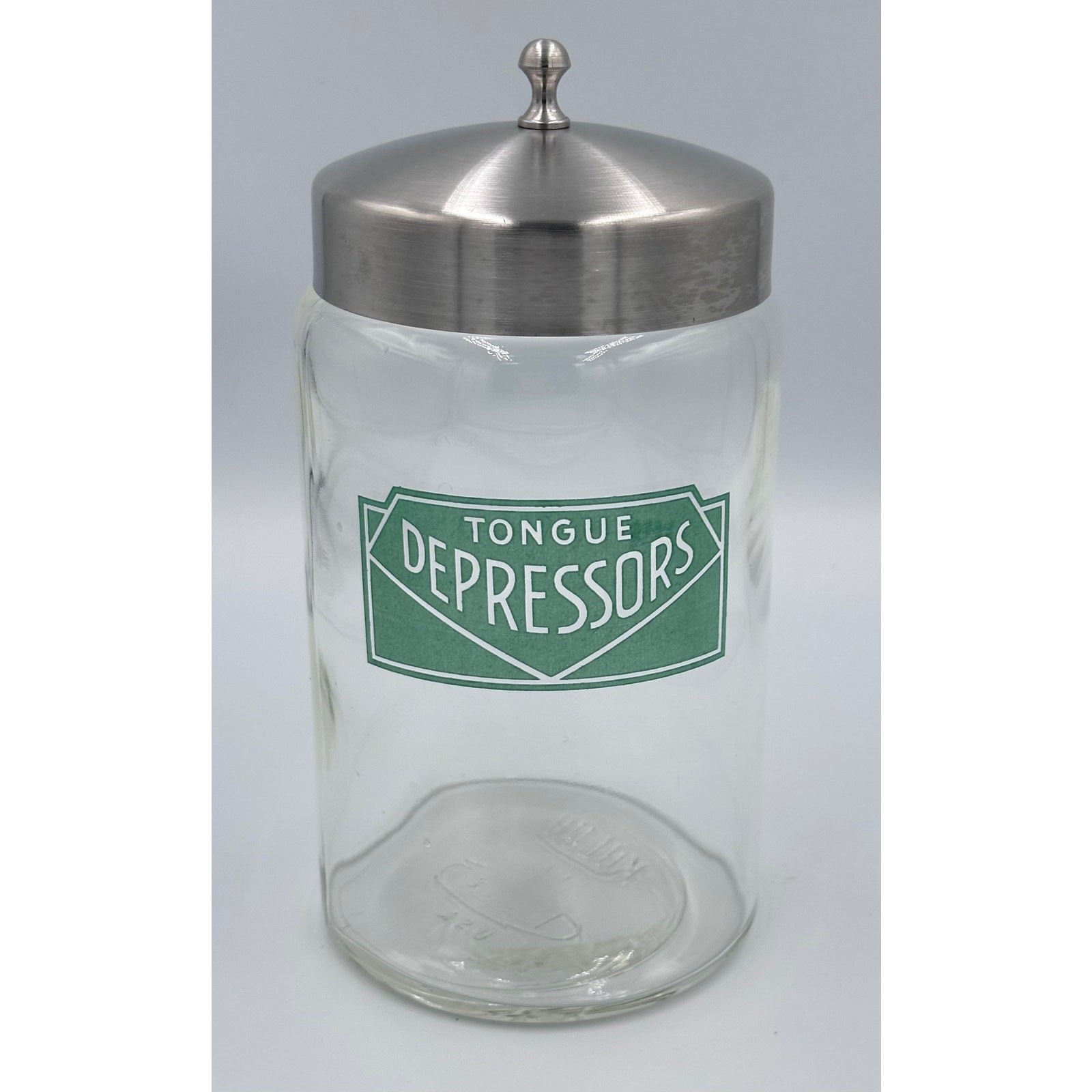 Kalon Profex Medical Apothecary Glass Tongue Depressors Storage Jar w/Lid
