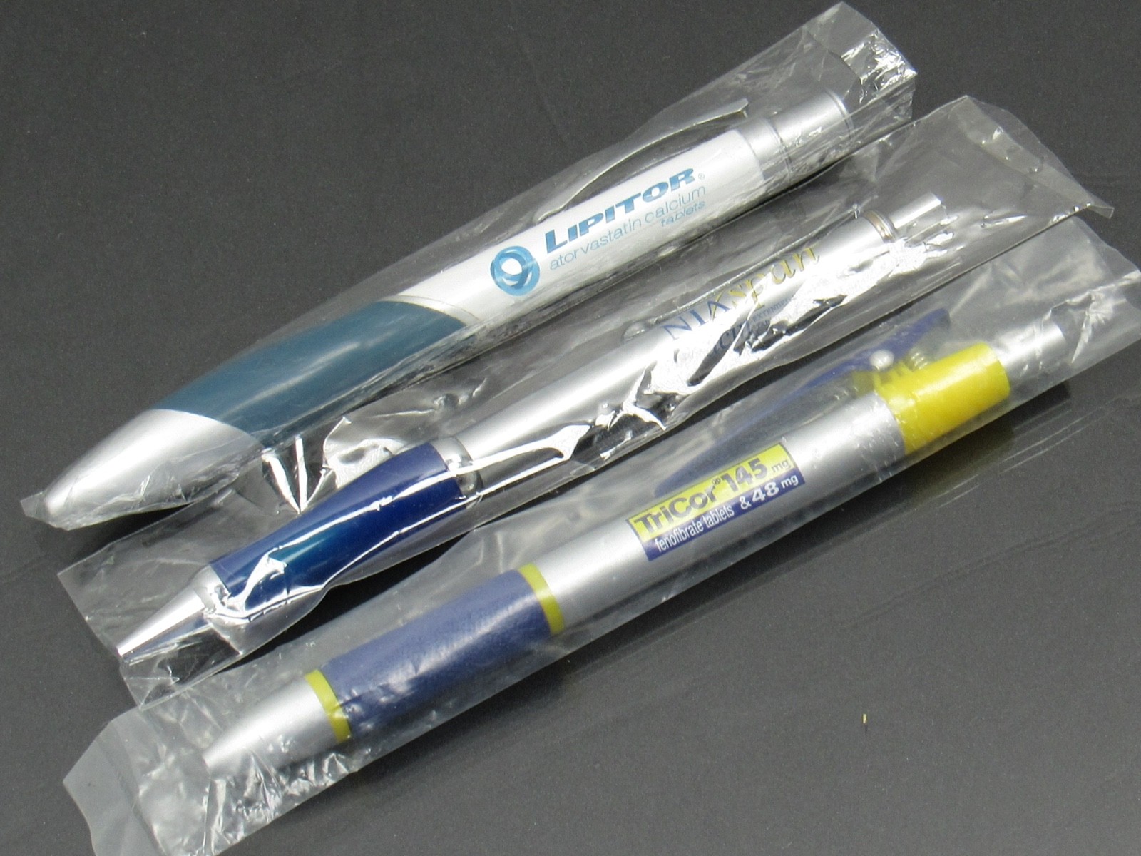 Lipitor Niaspan Tricor Metal PENS Lot Drug Rep Pharmaceutical Promo Advertising