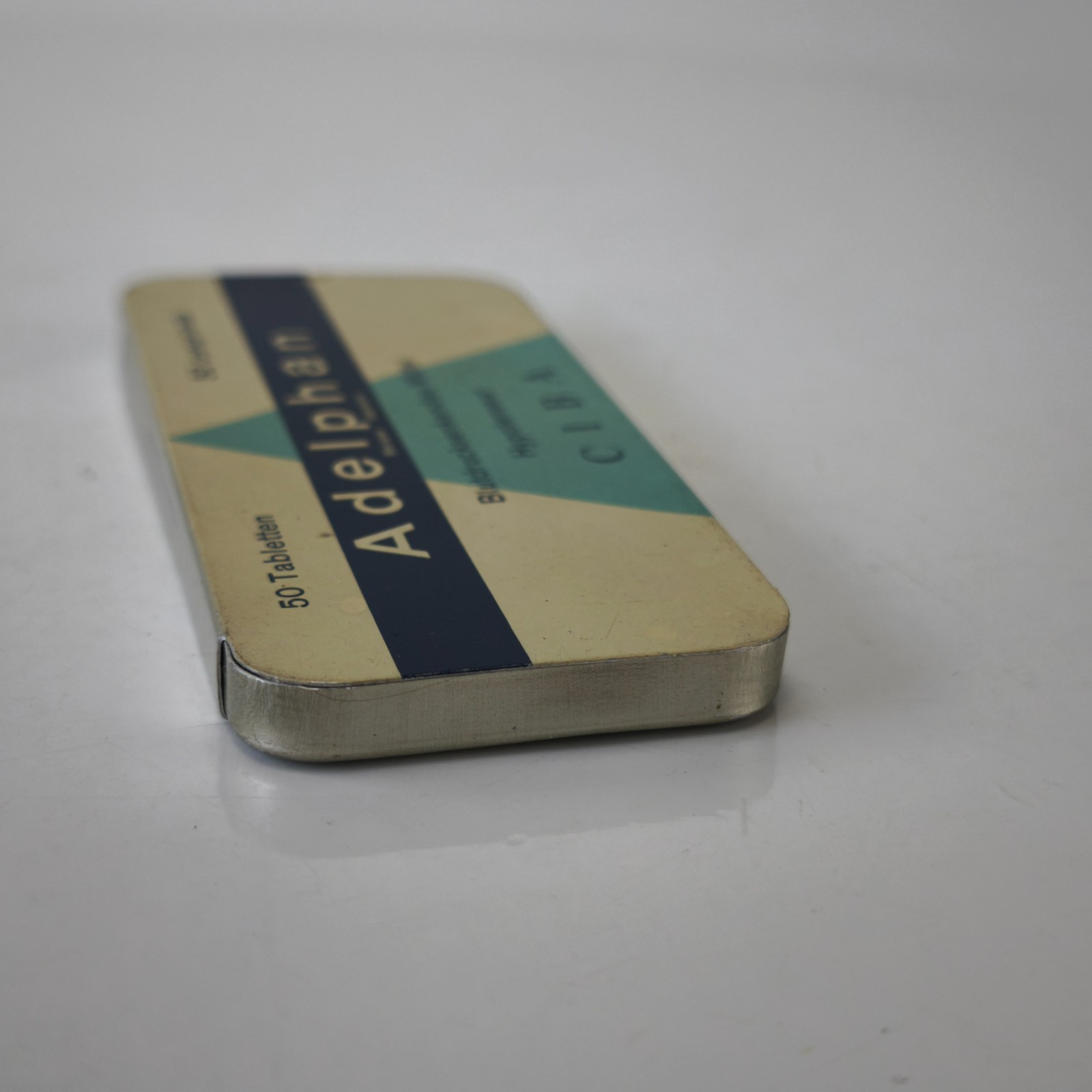 Vintage CIBA Adelphan Medical Empty Tin Box from High Blood Pressure Pills #6205