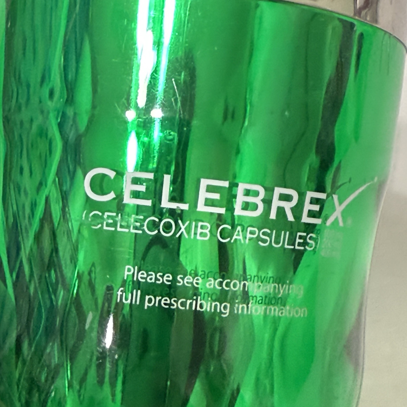 Vtg Celebrex Metallic Green Travel Mug Cup Drug Rep Pharmaceutical Advertising