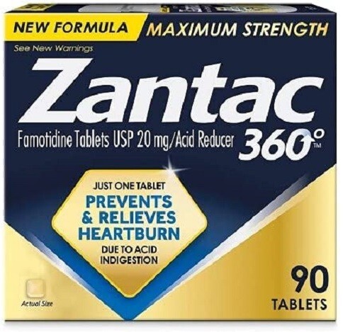 BULK 50 X Zantac Famotidine 20mg Maximum Strength 360Degree 90 Tablets Exp 04/24