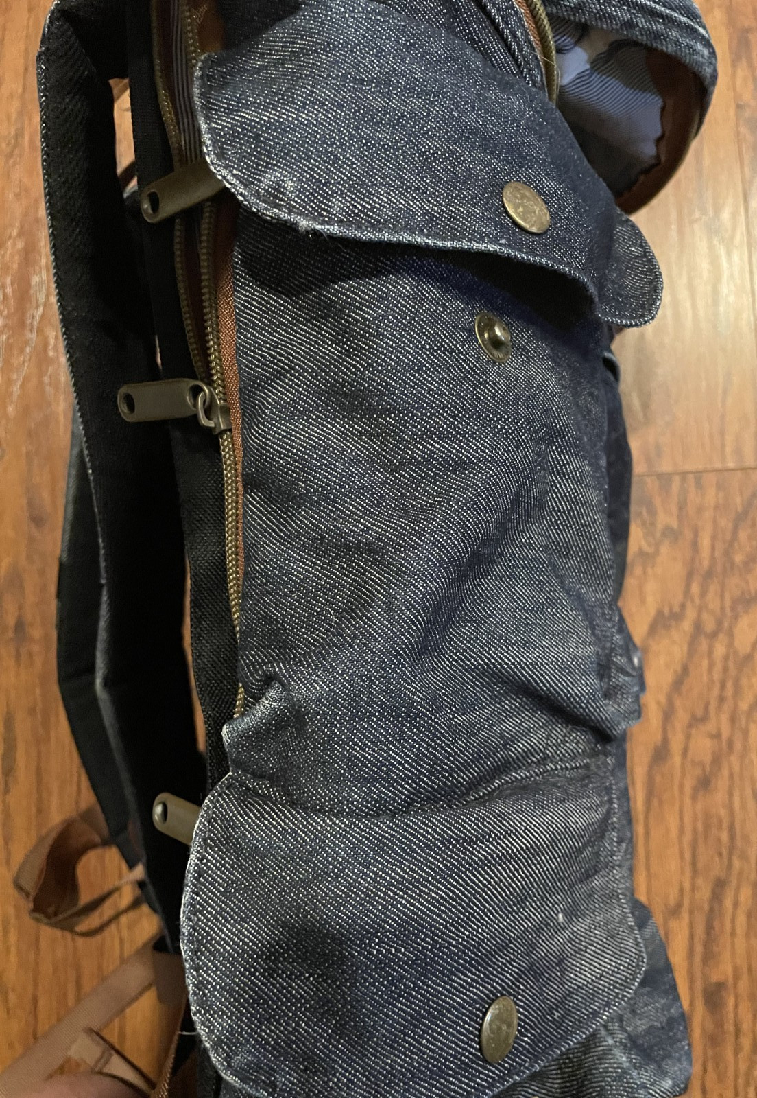 Vintage Akermes Pharmaceutical Drug Rep Promotional Backpack Denim Logo Blue