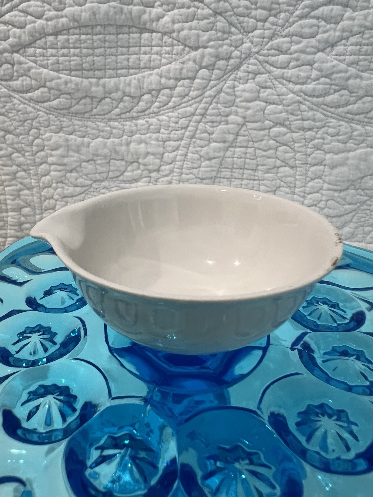 Vintage Coors USA Apothecary Porcelain Evaporating Lab Dish Spout Bowl 03 3 Inch