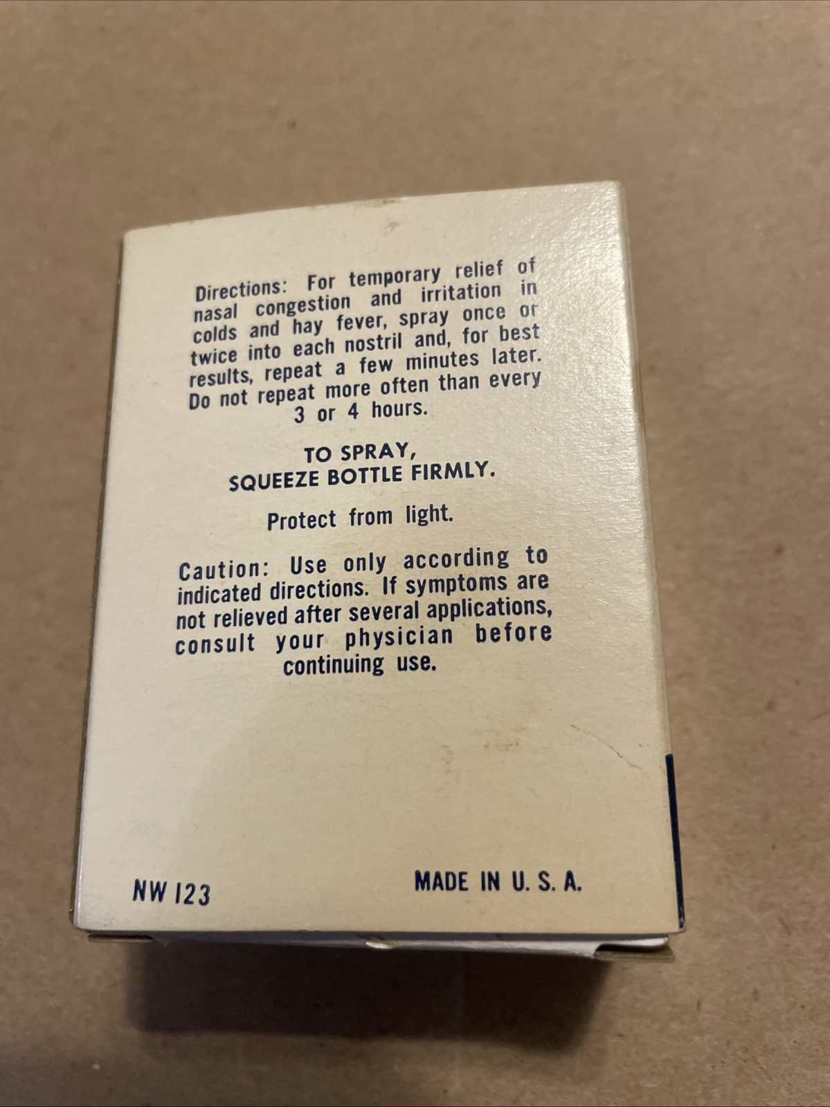 Vintage Winthrop Laboratories NTZ Nasal Spray N-627 20cc Unused Full