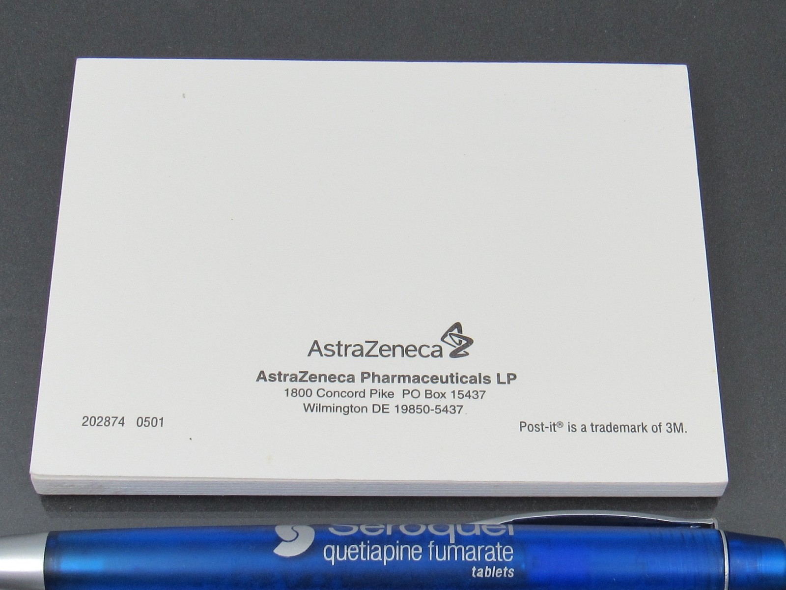 Seroquel Blue PEN, Sticky Notes, Page Flags Drug Rep Pharmaceutical Advertising