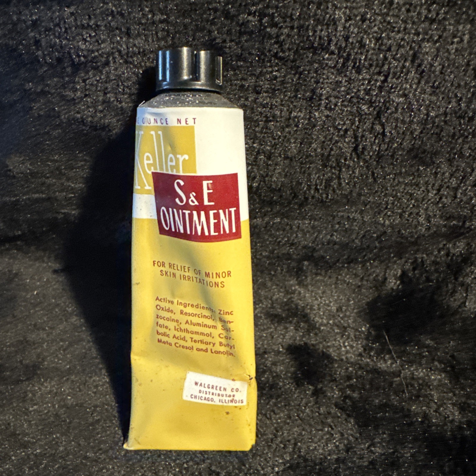Vintage KELLER S & E Ointment Bacteriostatic Tube Box WALGREEN CO. 1.5 oz