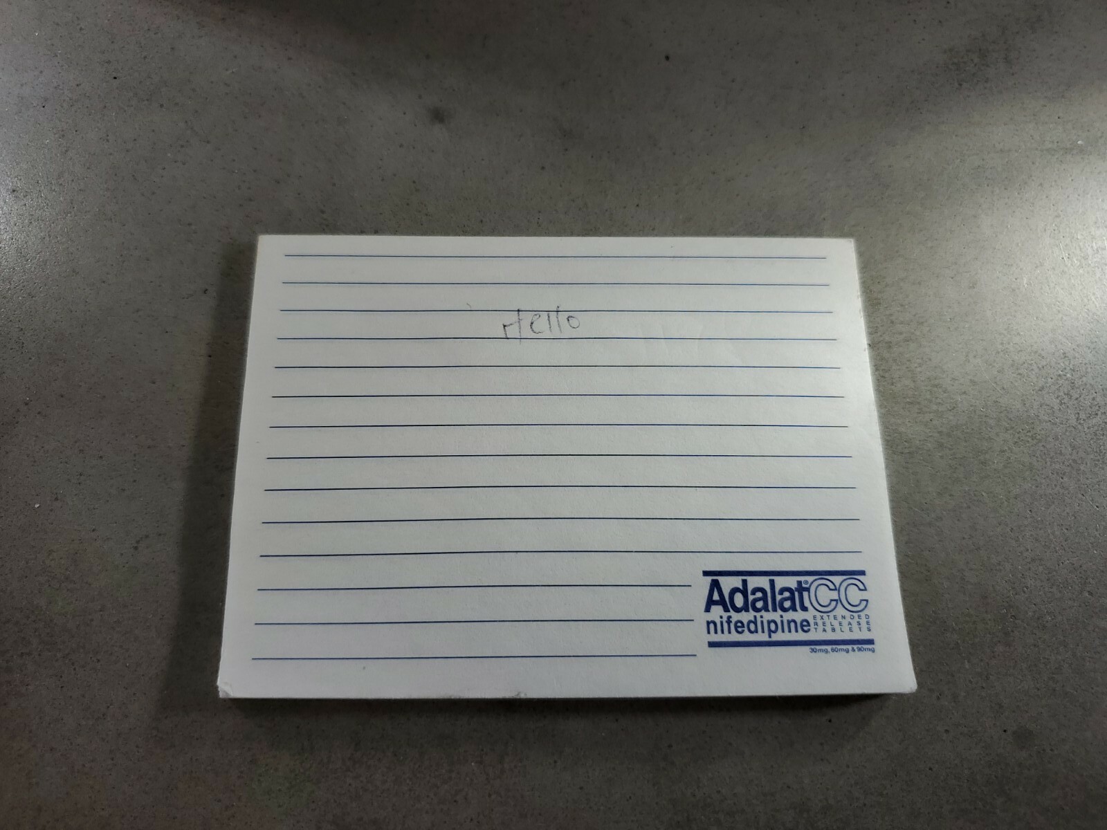 Scarce vintage 90s Adalat CC Drug Rep Doctor Office Post-it Notepad