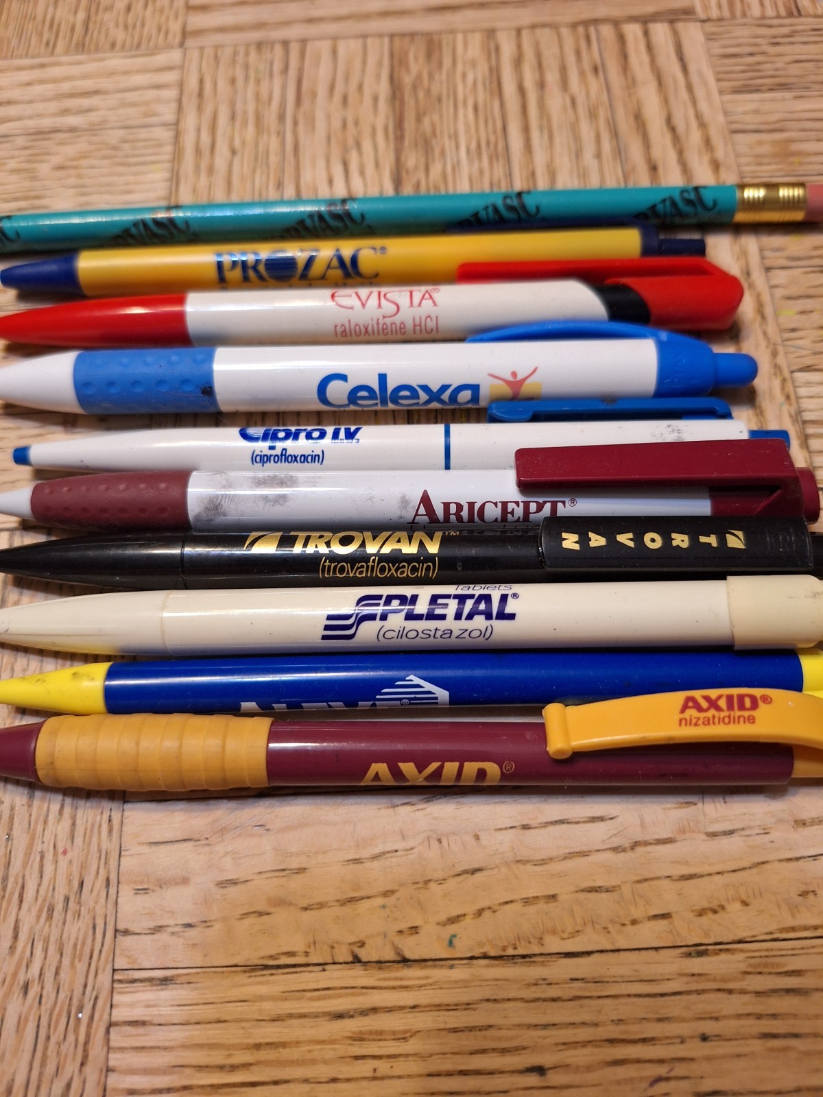 Pharmaceutical Drug Rep Pens Nitroglycerin Prozac Celexa Evista Norvasc Ten