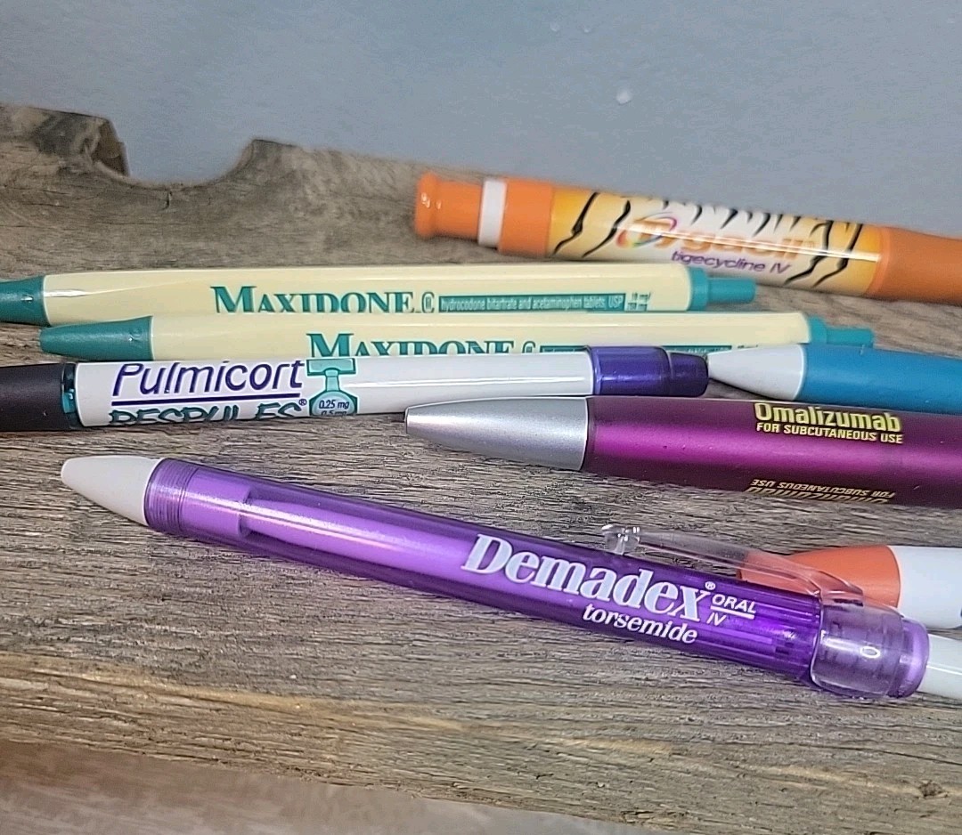 12 Drug Rep Pharmaceutical Pens Foltx Orencia Maxidone Reminyl Pulmicort Demodex
