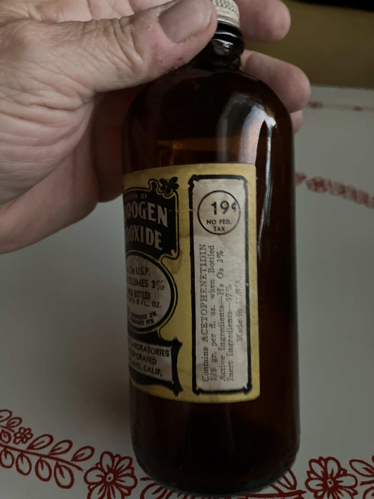 M C M Solution of Hydrogen Peroxide ~ 8oz Vi-Jon Lab Oakland Ca