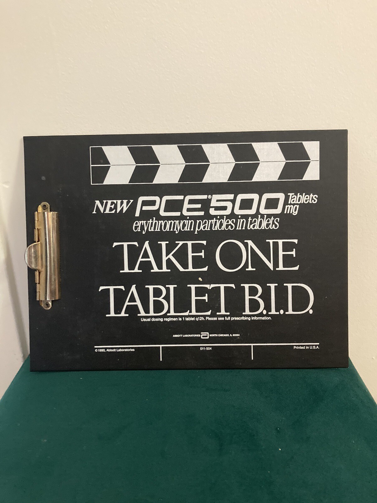 Vintage Early 90s Drug Rep Swag Advertising Promotional Clipboard