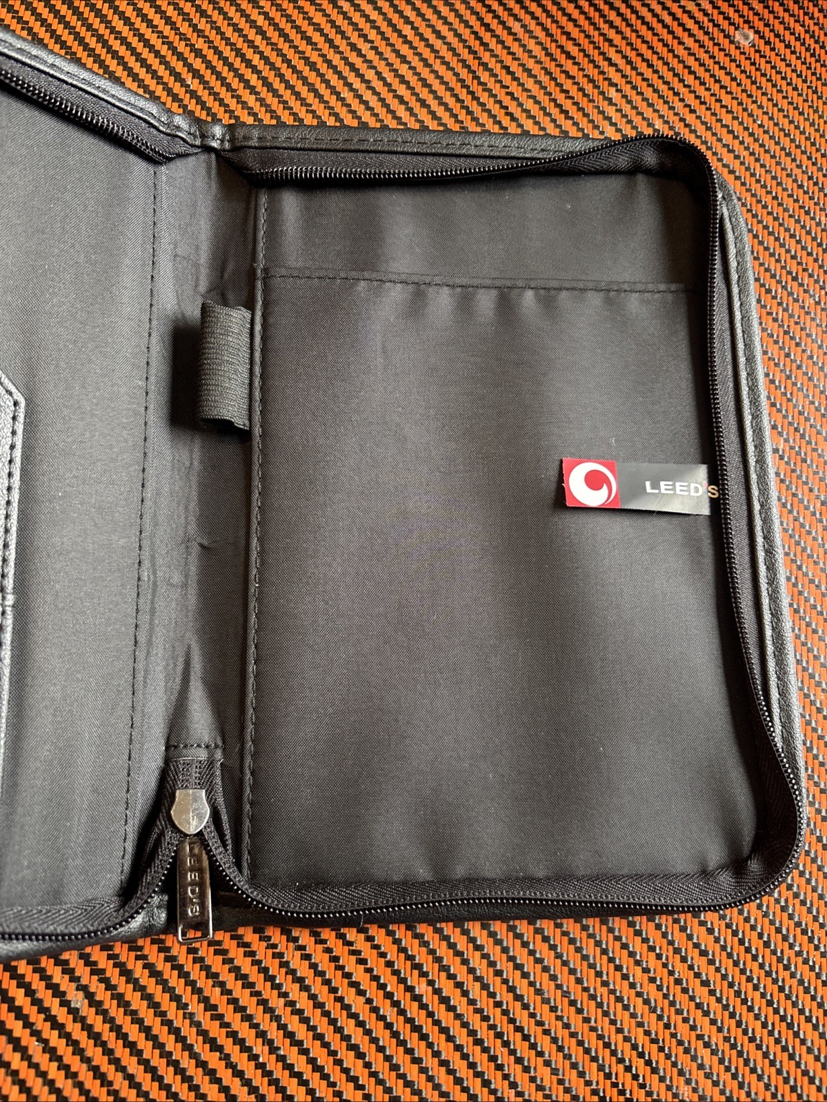 Depuy Johnson & Johnson Co. Leather Leeds Notebook Organizer Leather Black Rare